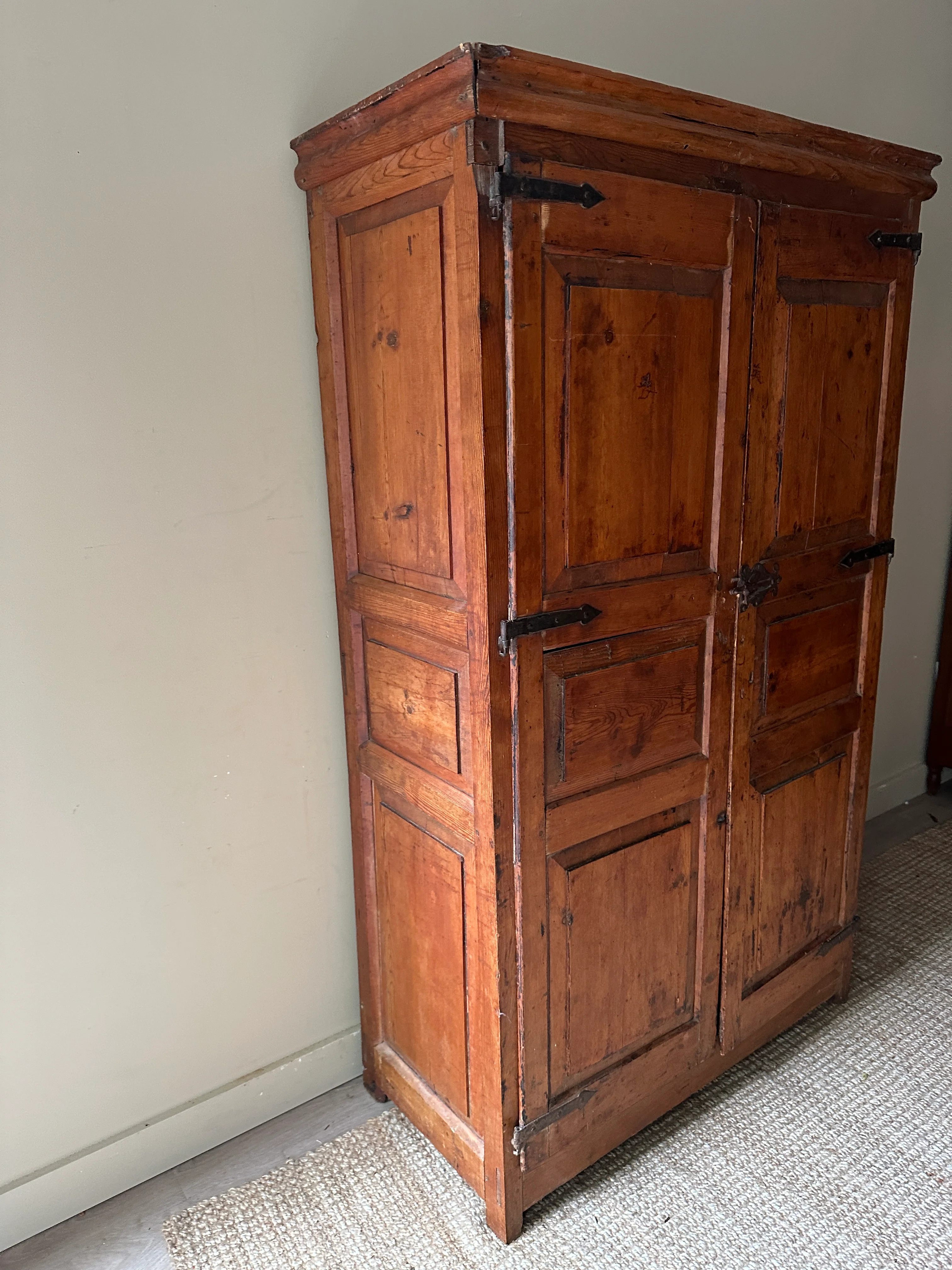 18th c. pine paneled cupboard - Image 4