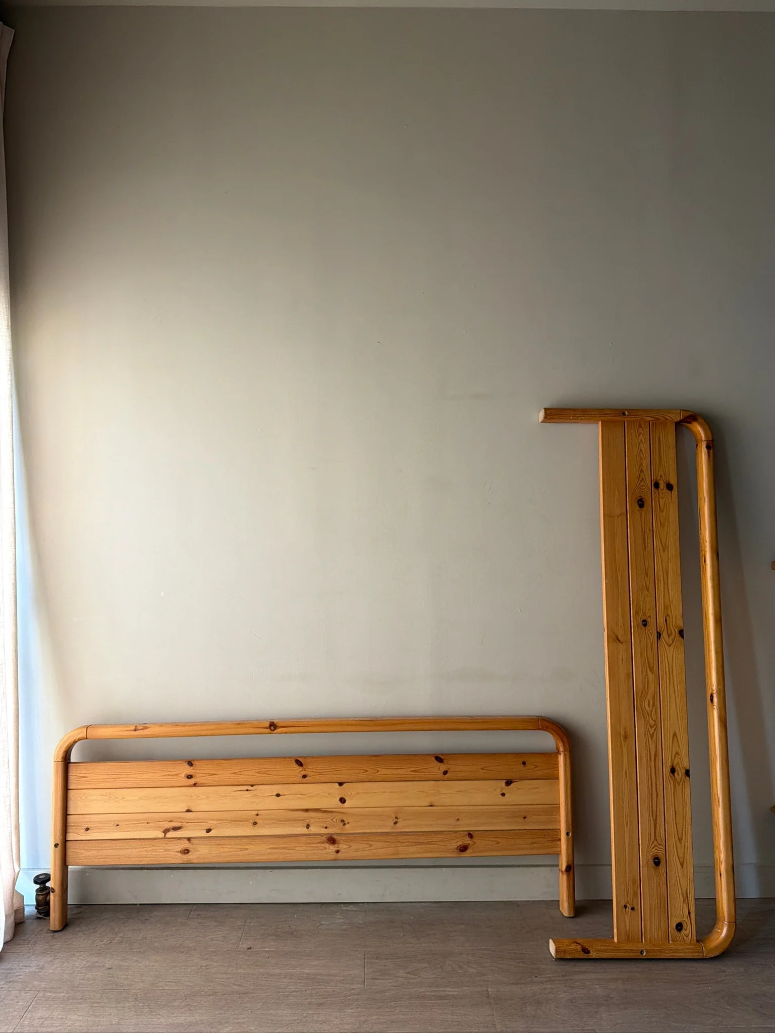 1970s Danish pine queen bed frame - Image 4