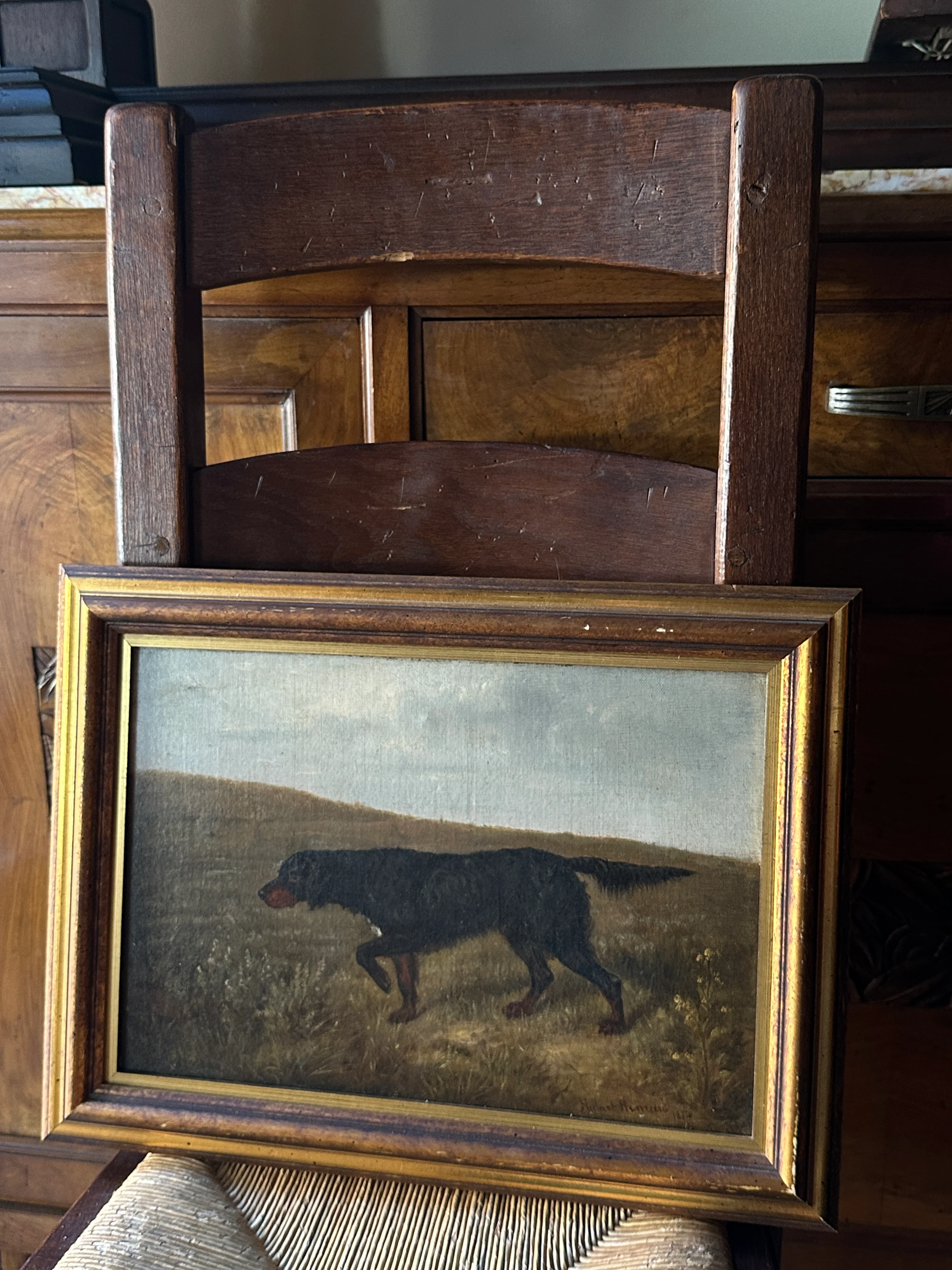 19th c. oil on canvas by Hubert Henrard 1886 - Image 2
