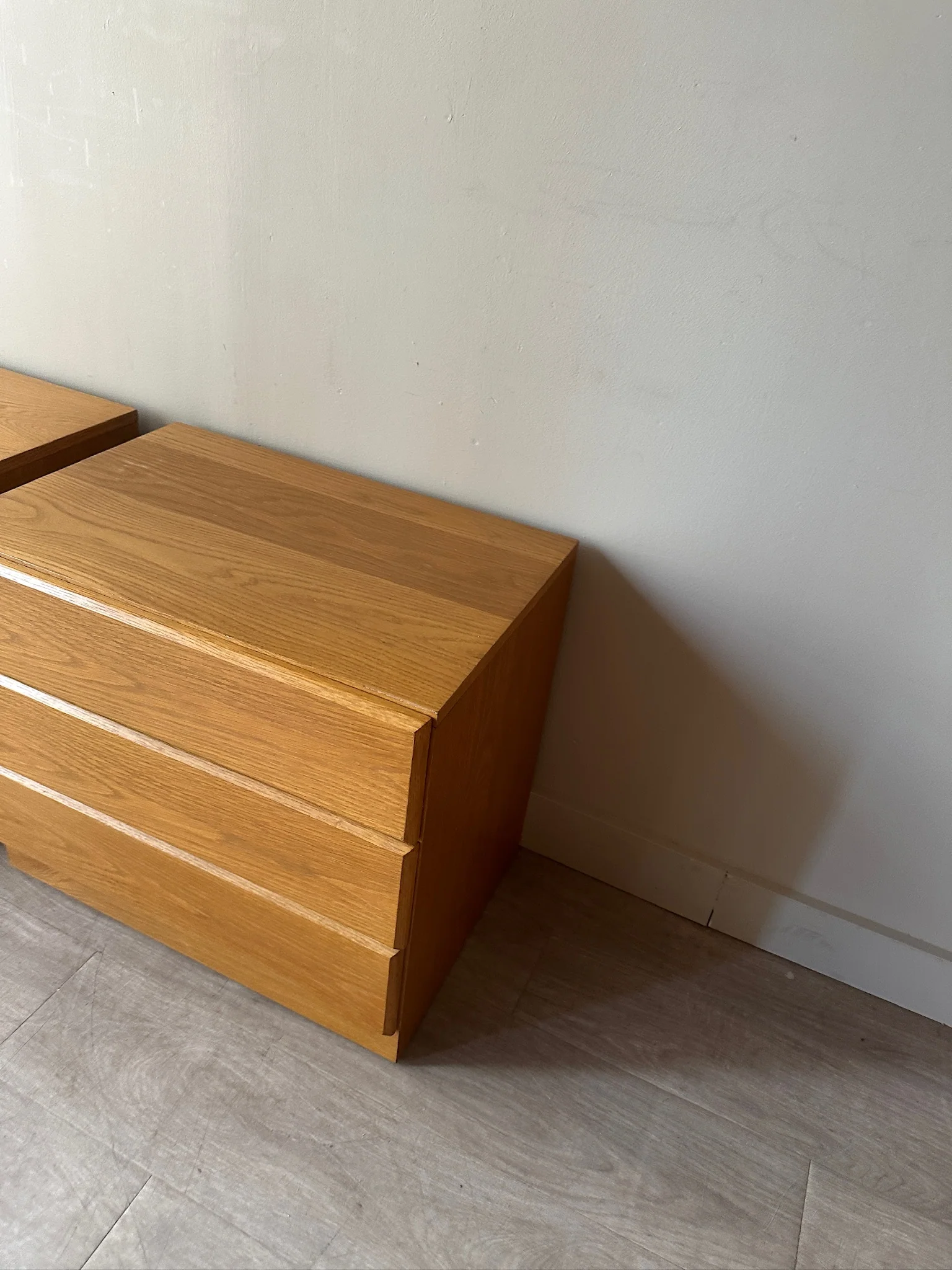 2 Dixie oak 3 drawer dressers. Sold individually. - Image 3