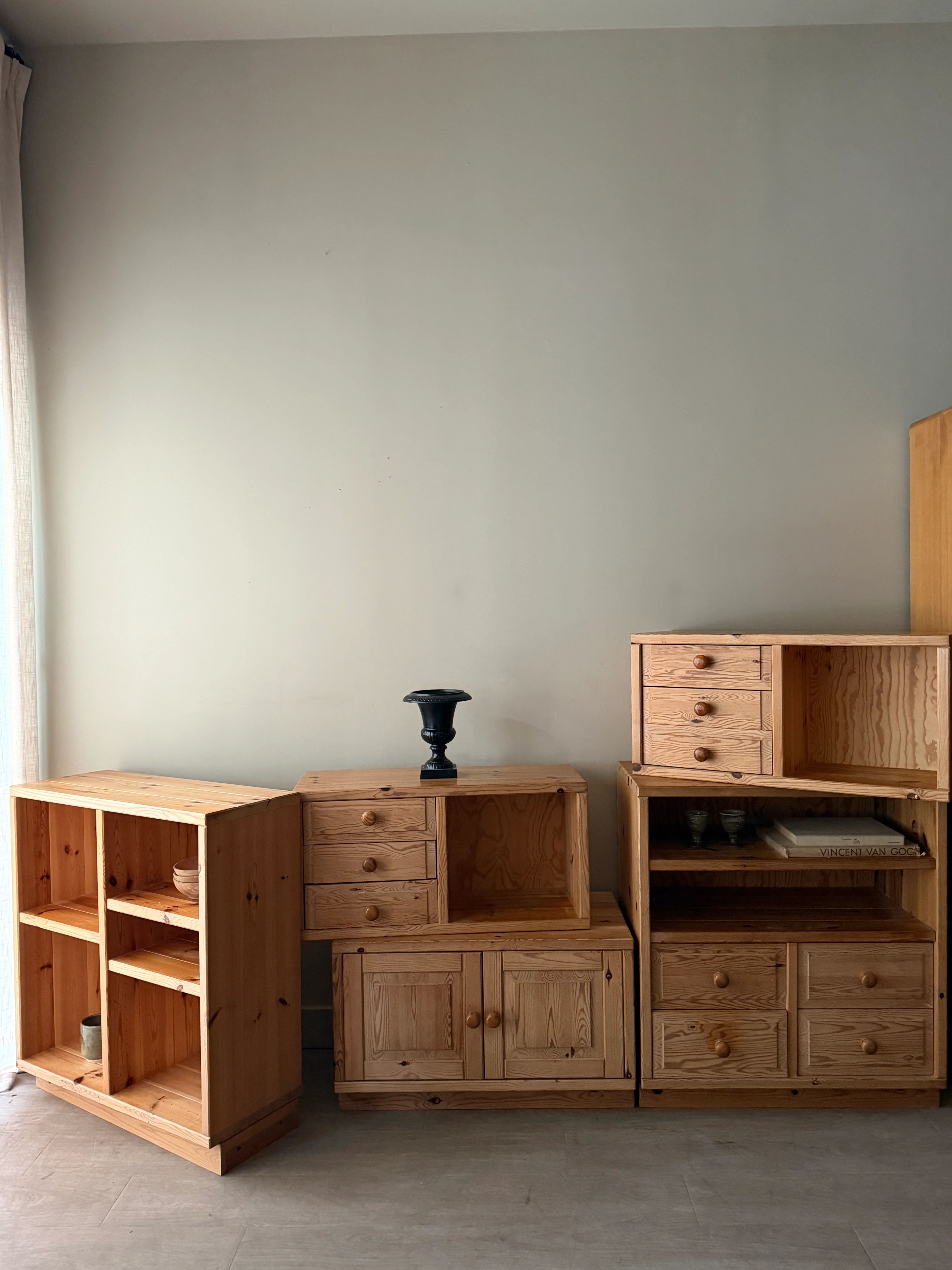 5 piece Scandinavian pine modular shelving unit - Image 6