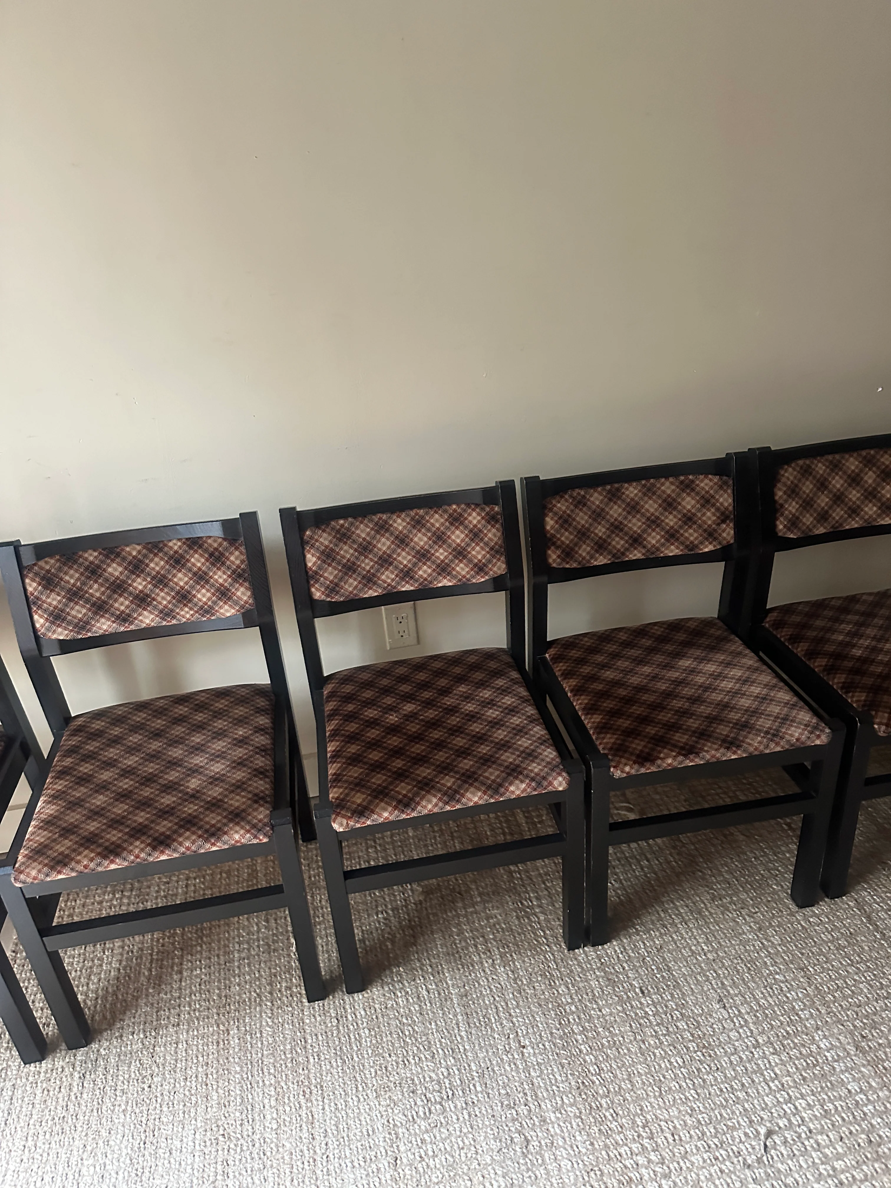 6 upholstered dining chairs. Sold in pairs. - Image 2