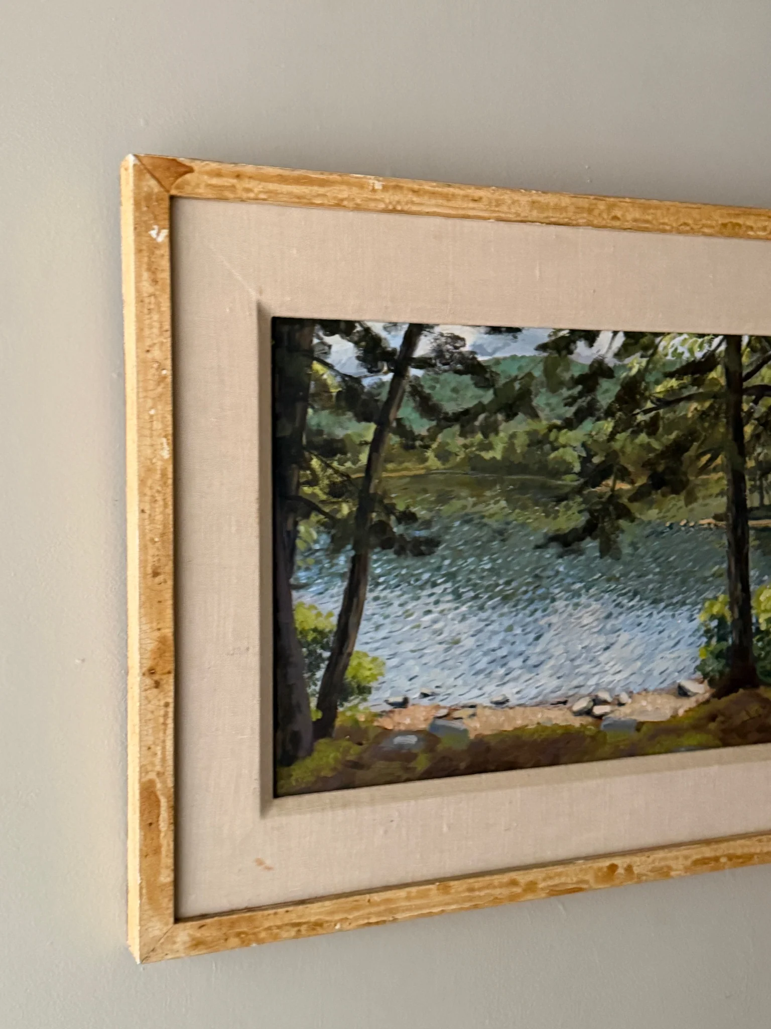 American pointilist landscape. Signed. - Image 2