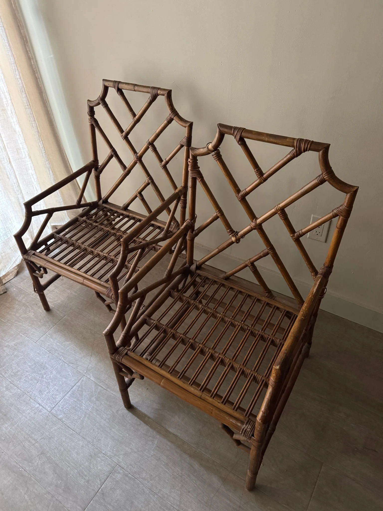Bamboo arm chairs. Sold individually. - Image 5