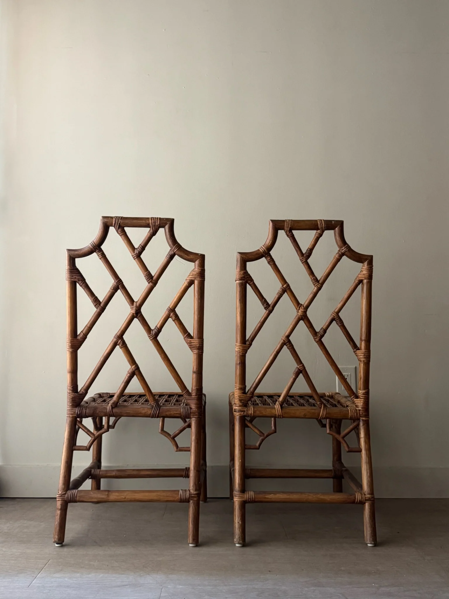 Bamboo dining chairs. Sold as a pair. - Image 3