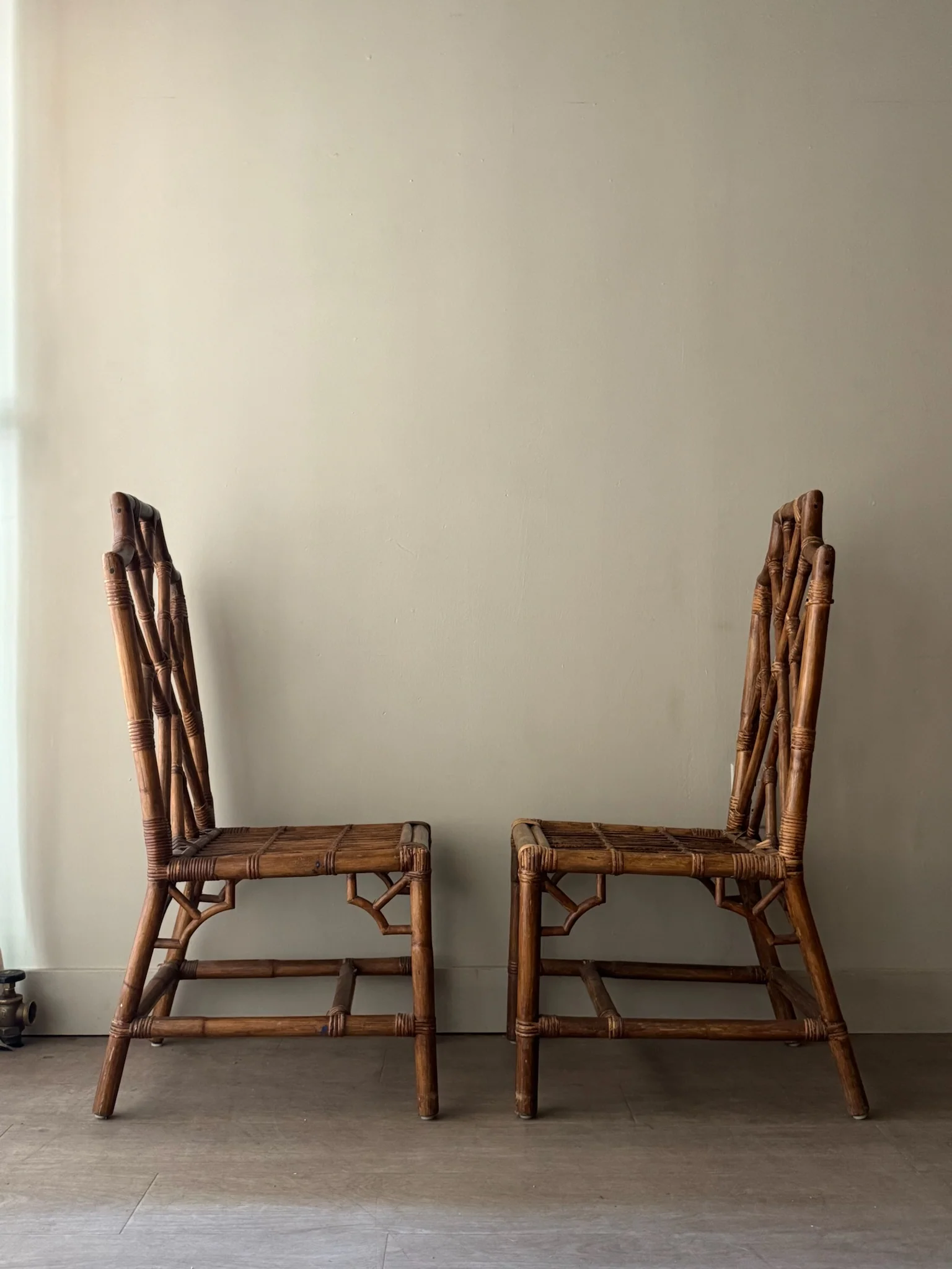 Bamboo dining chairs. Sold as a pair. - Image 4