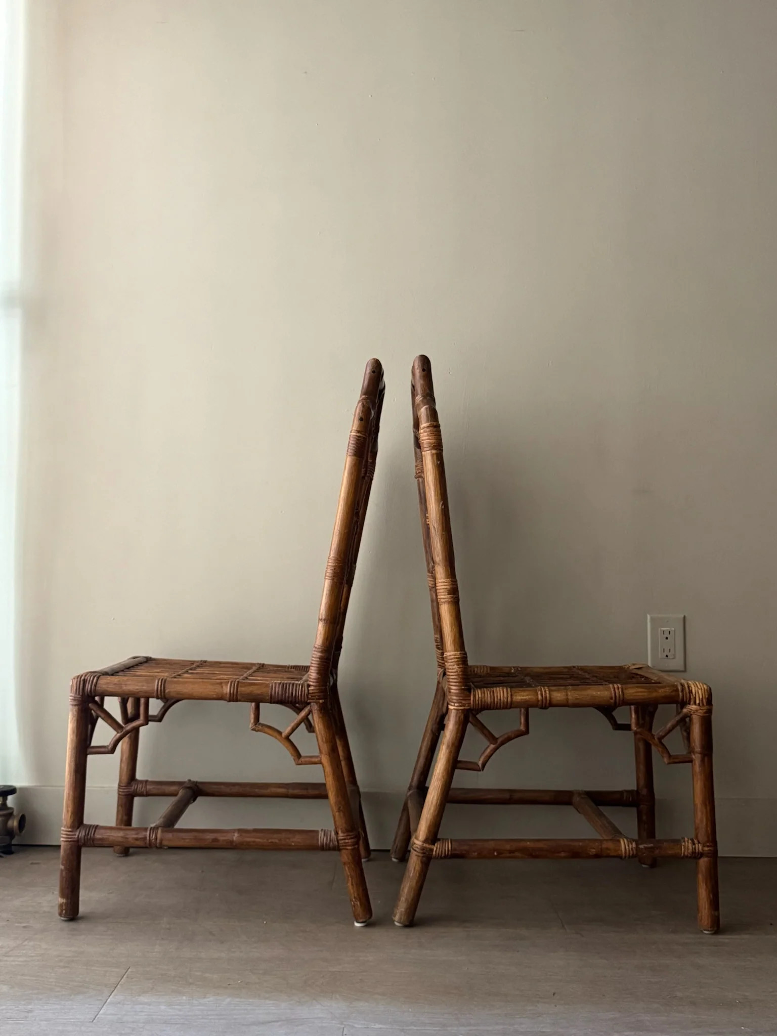 Bamboo dining chairs. Sold as a pair. - Image 5
