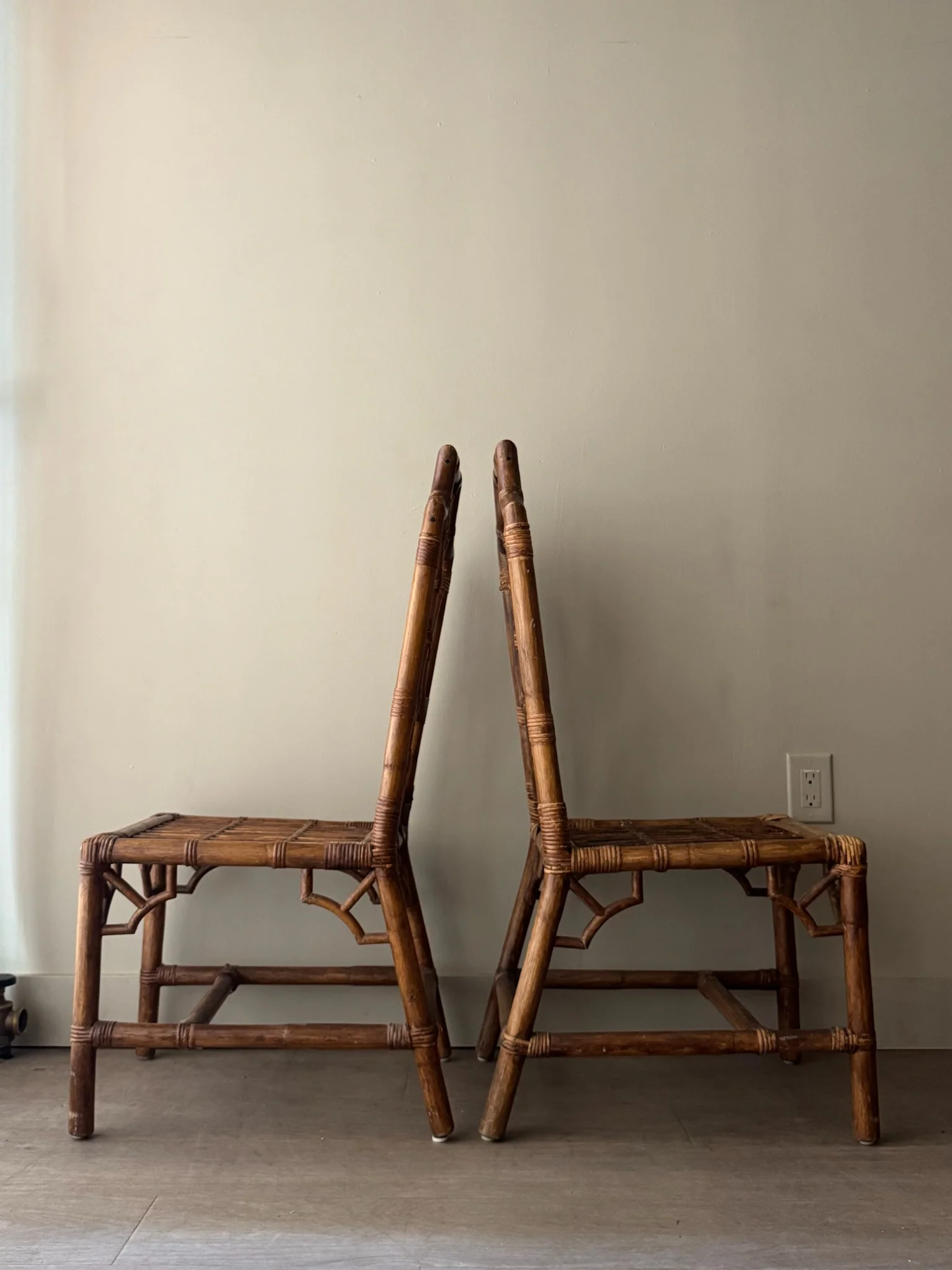 Bamboo dining chairs. Sold as a pair. - Image 6