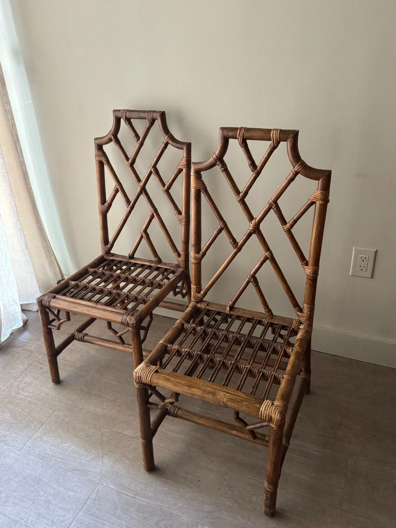 Bamboo dining chairs. Sold as a pair. - Image 7