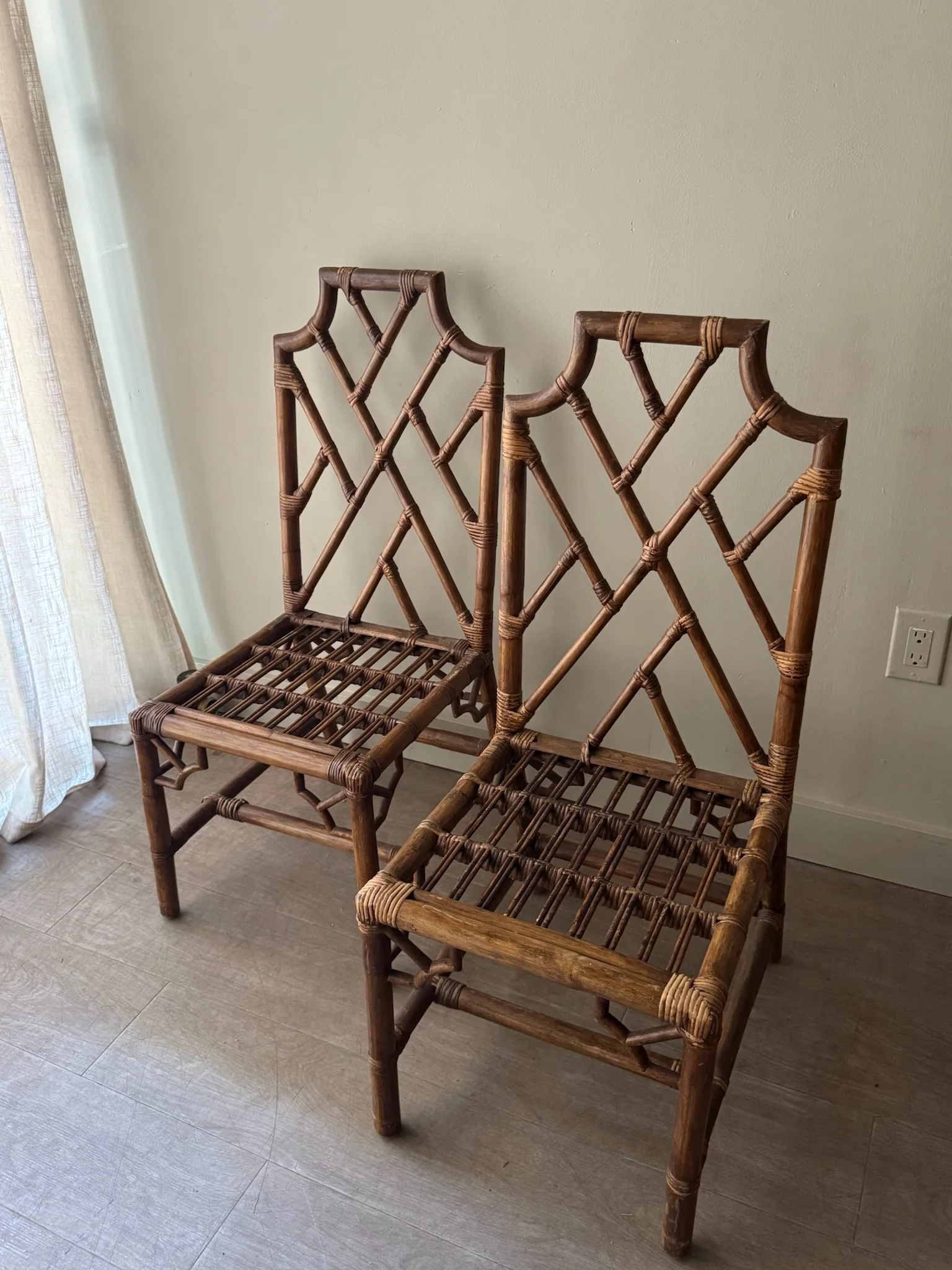 Bamboo dining chairs. Sold as a pair. - Image 8