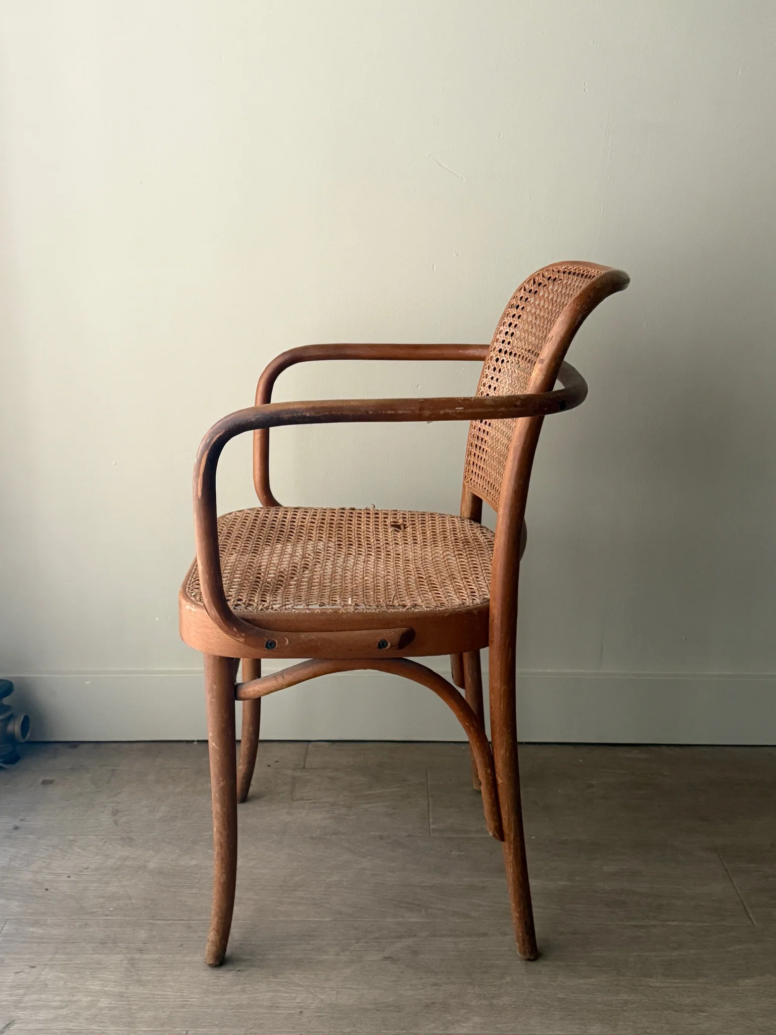 Bentwood caned chair (wear to seat) - Image 3