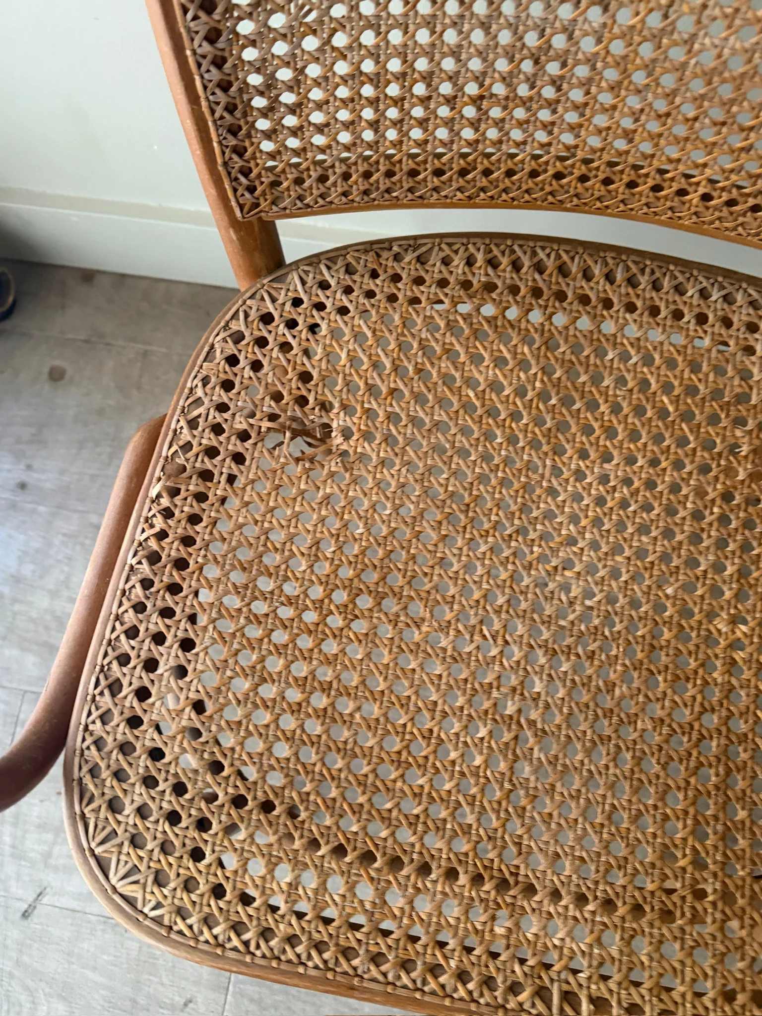 Bentwood caned chair (wear to seat) - Image 4