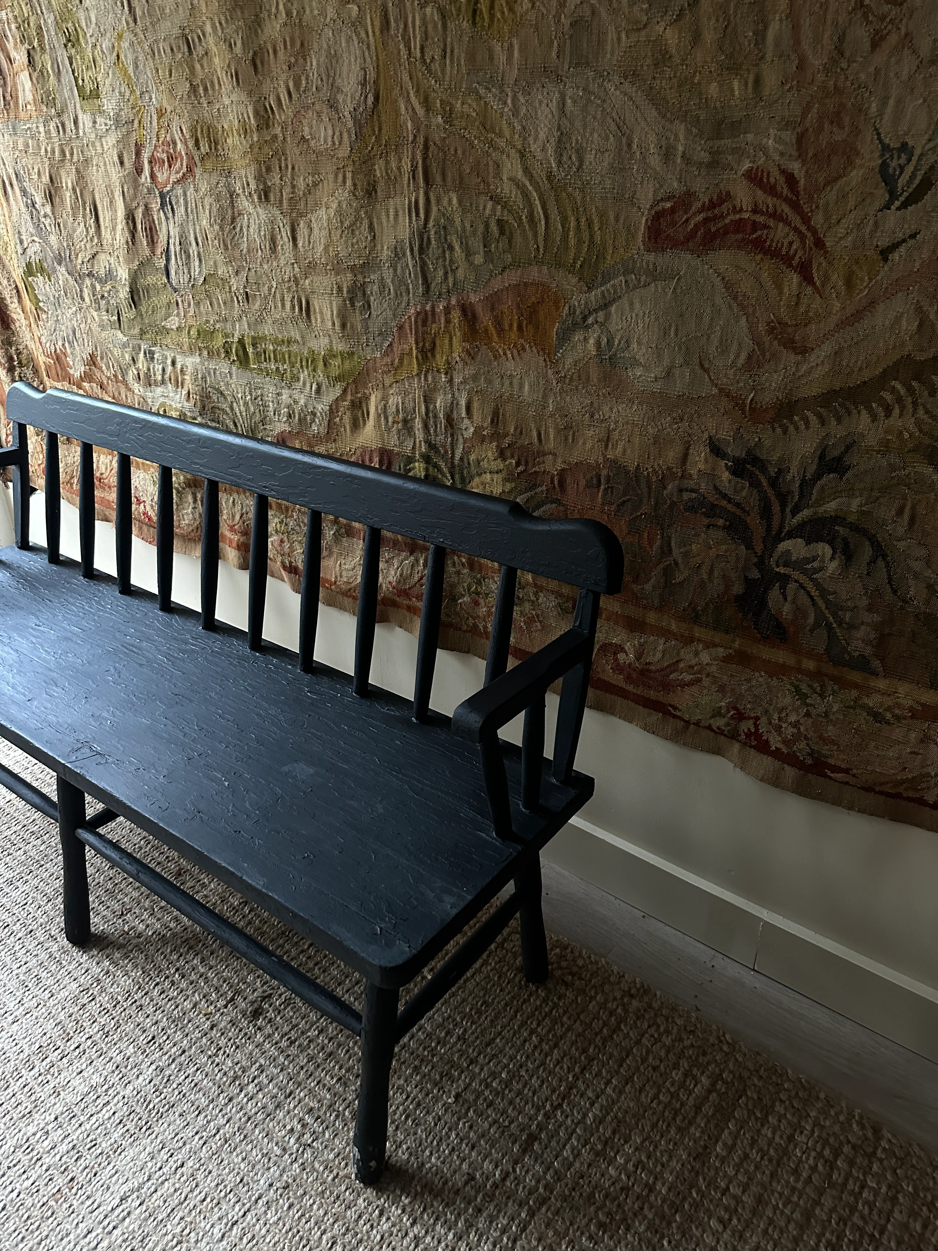 Black painted bench - Image 3