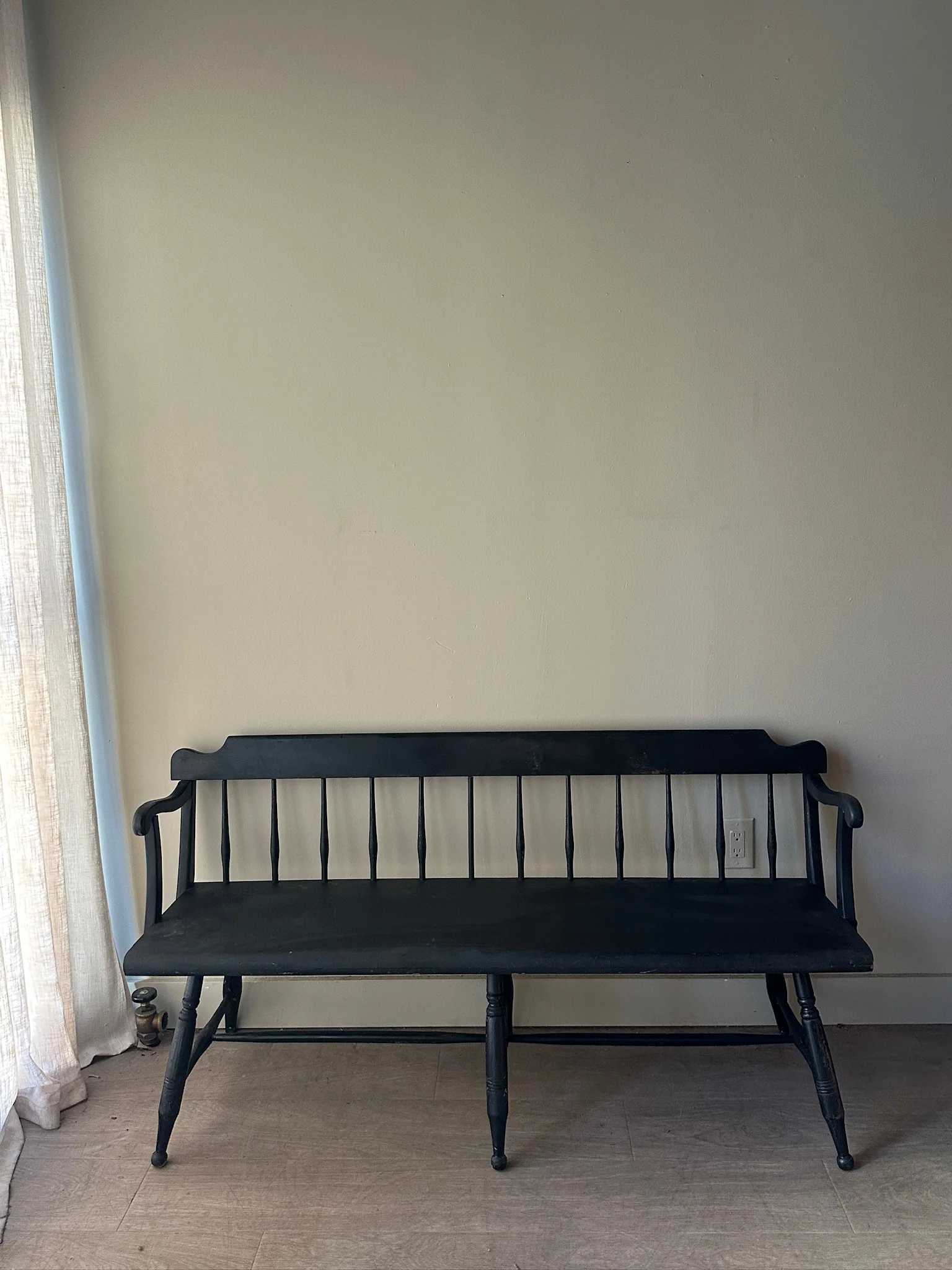 Black painted bench