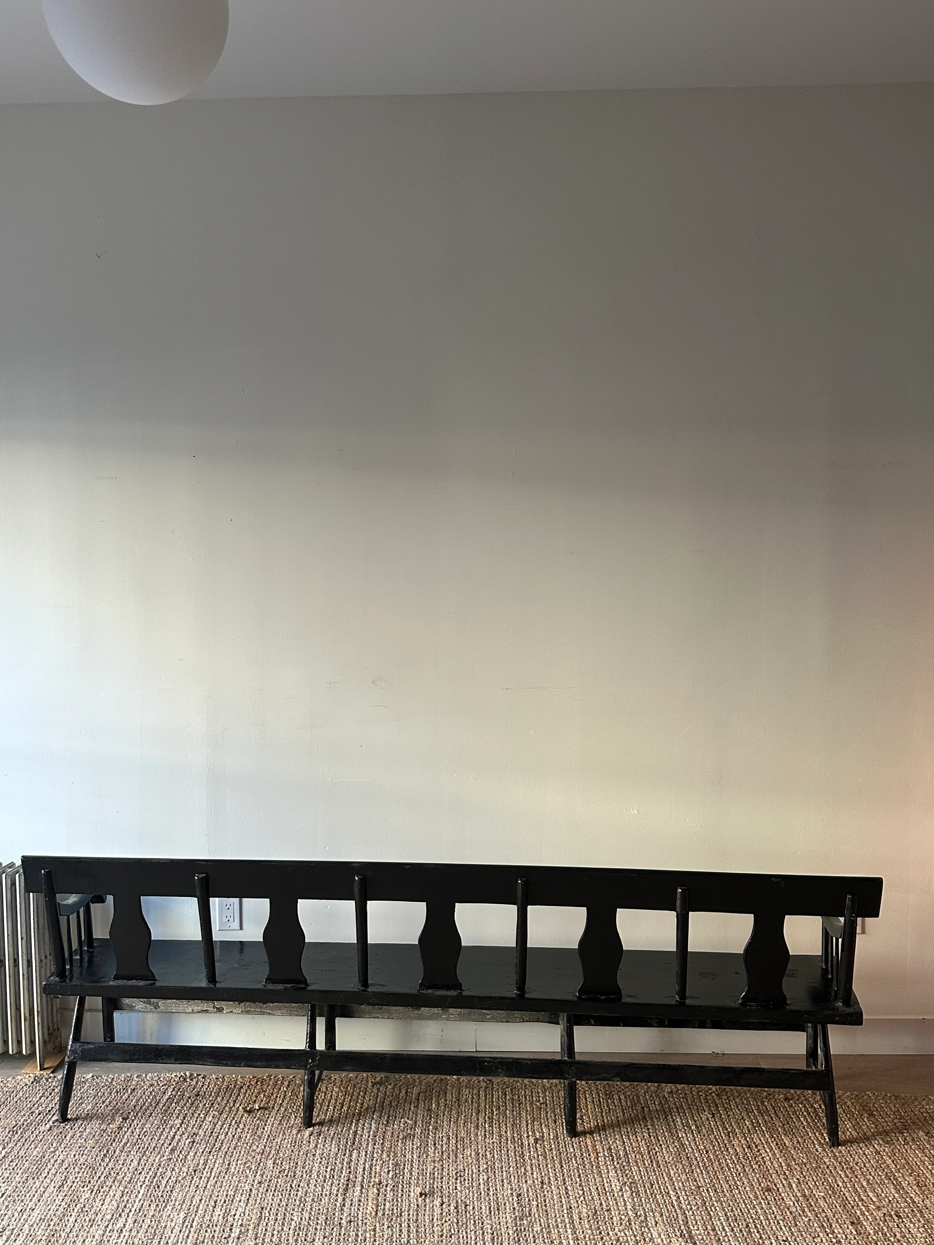 Black painted bench - Image 5