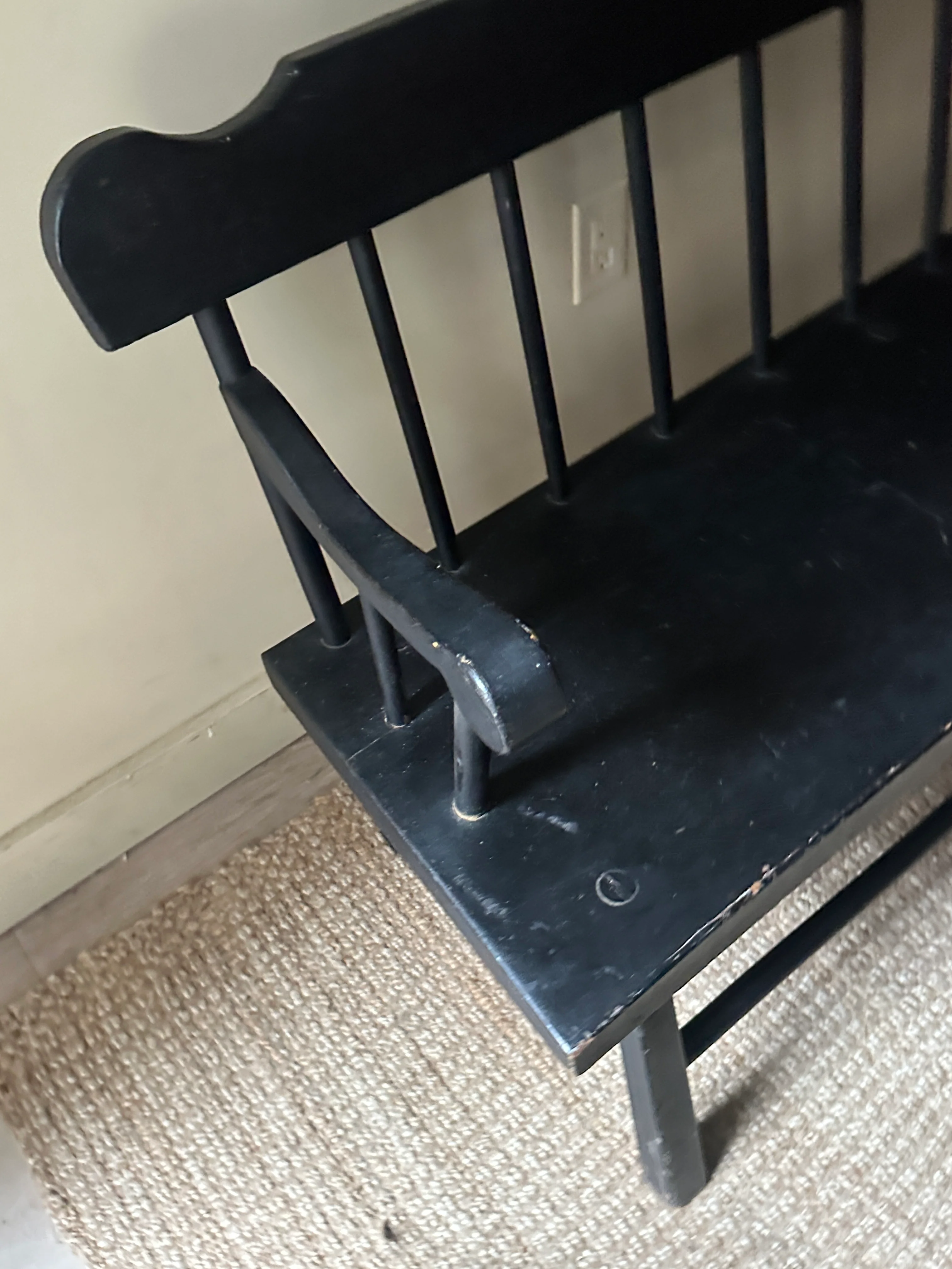 Black painted farm bench - Image 3