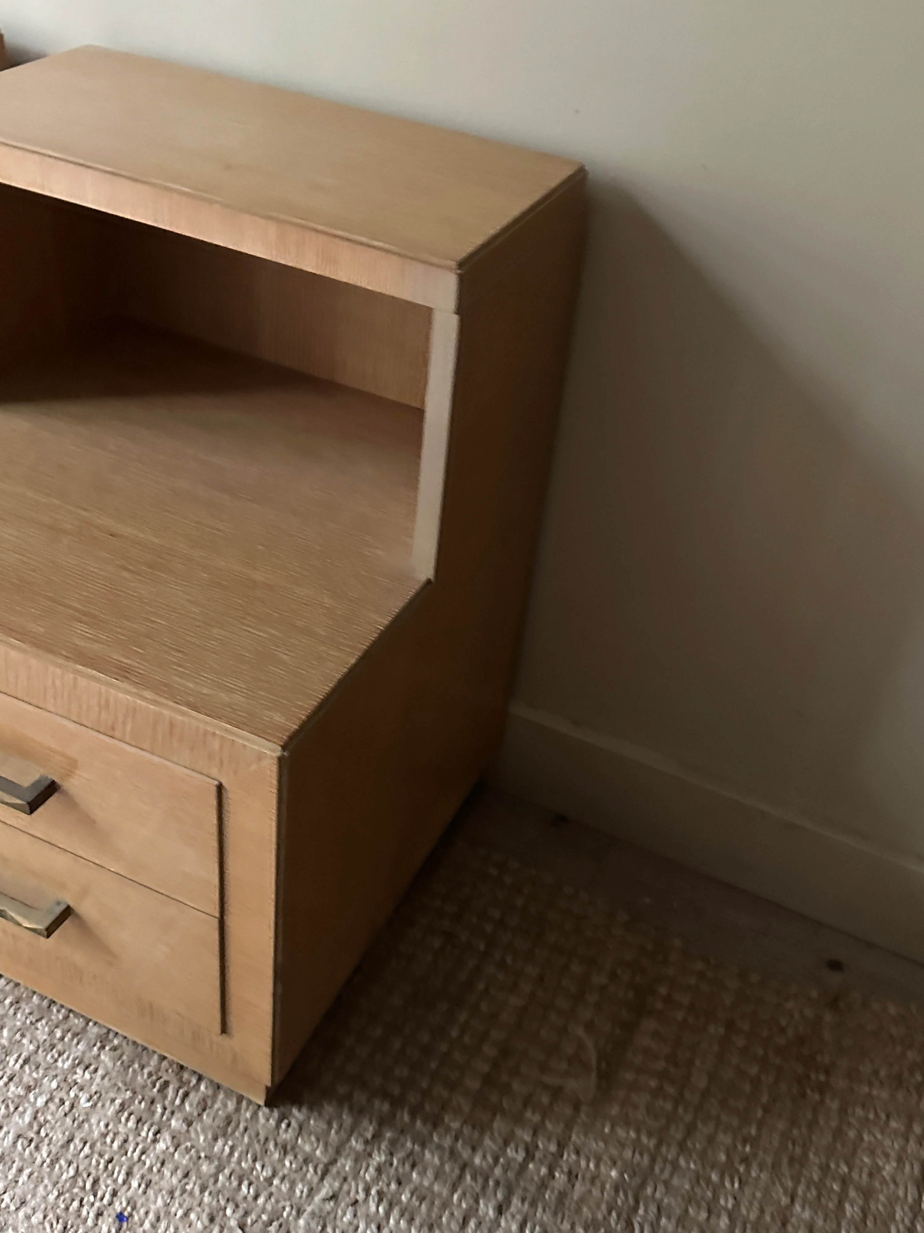 Blonde oak side tables. Sold individually. - Image 4