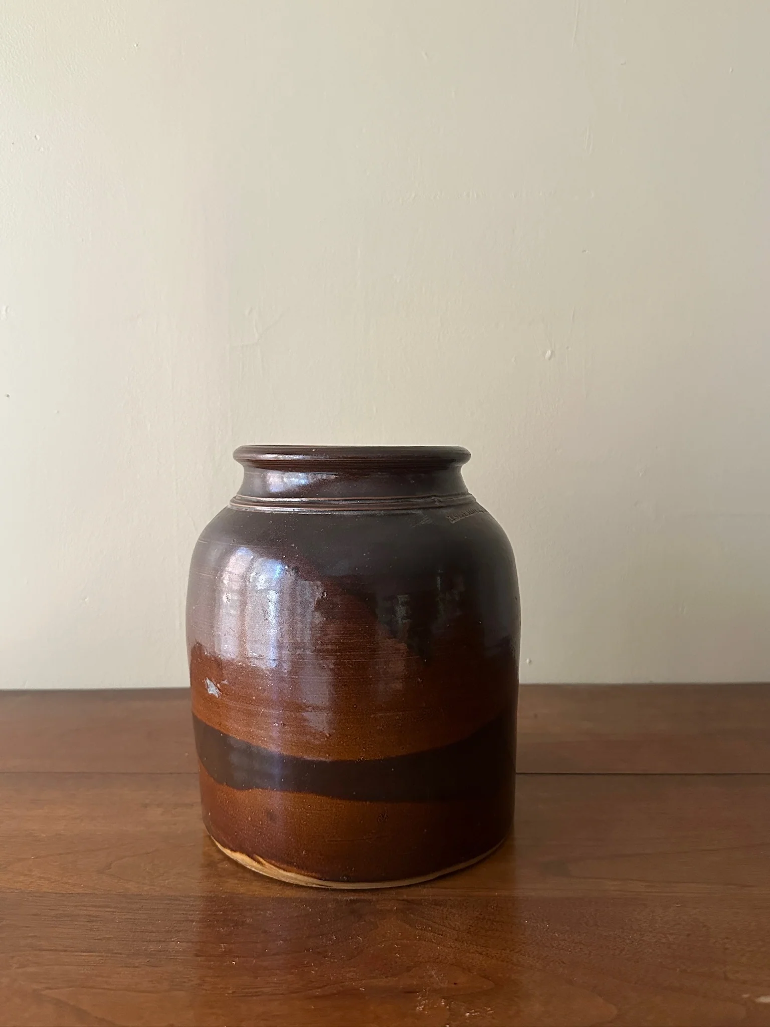 Brown stoneware vase - Image 2