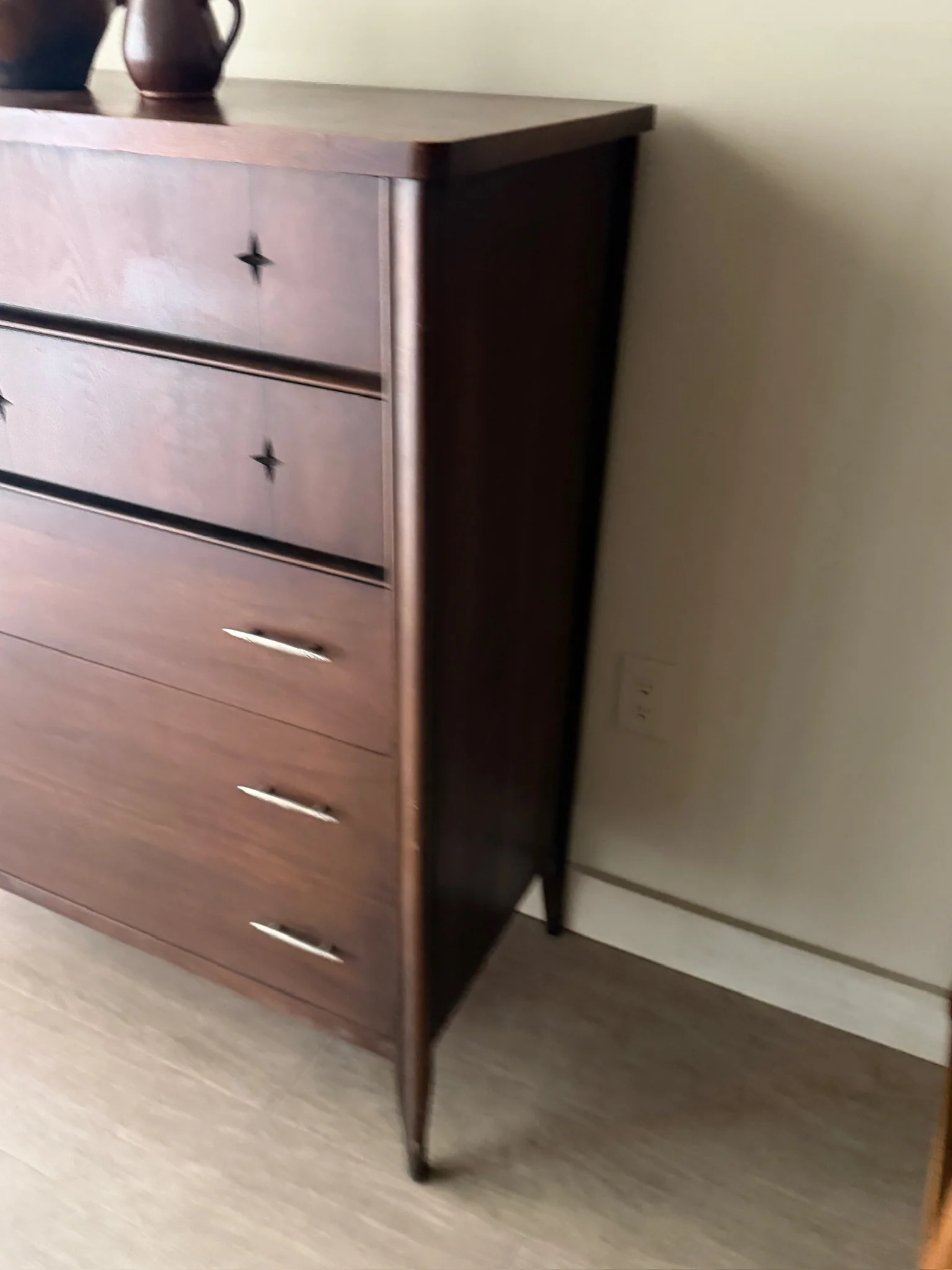 Broyhill walnut tallboy dresser - Image 3