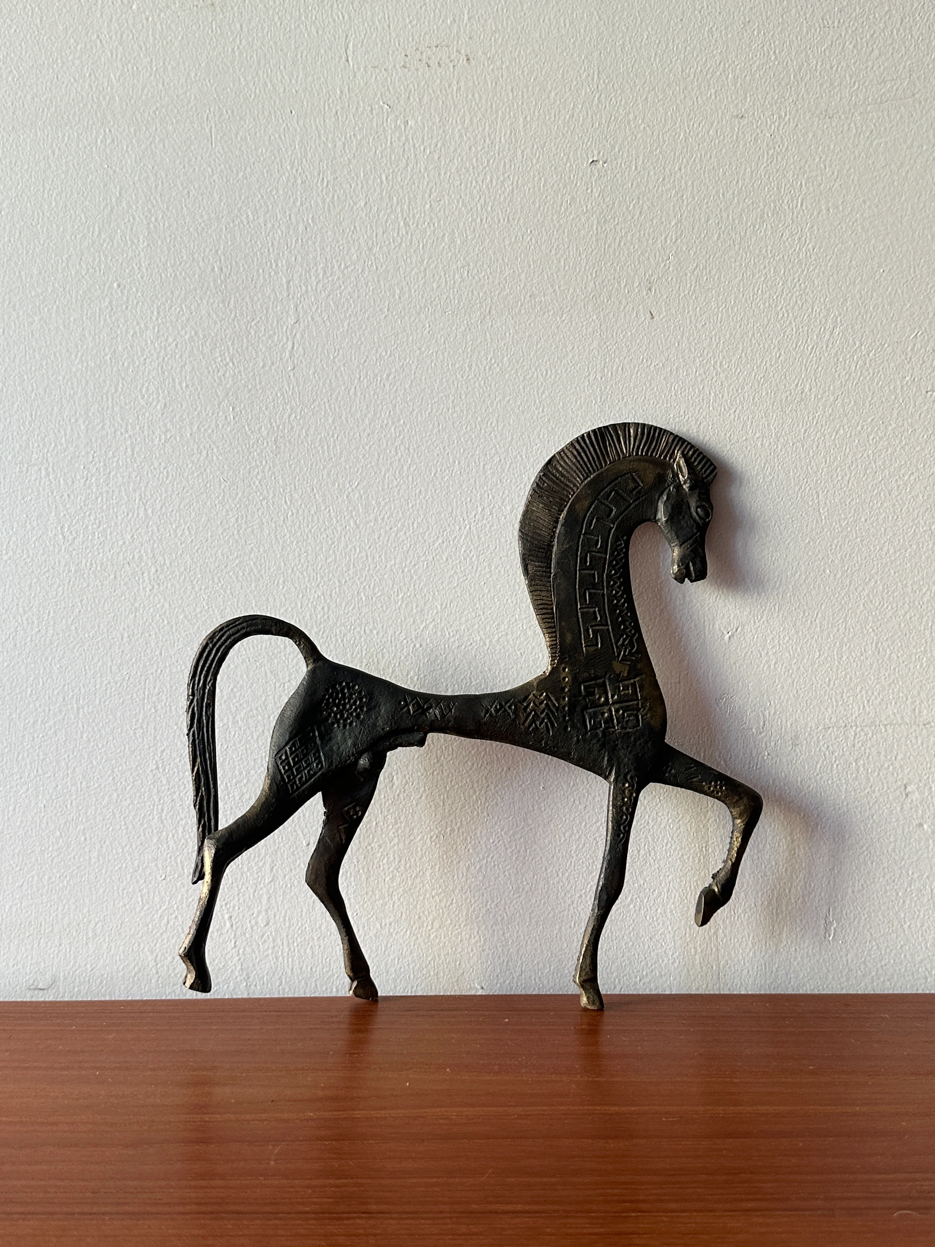 Brutalist horse sculpture