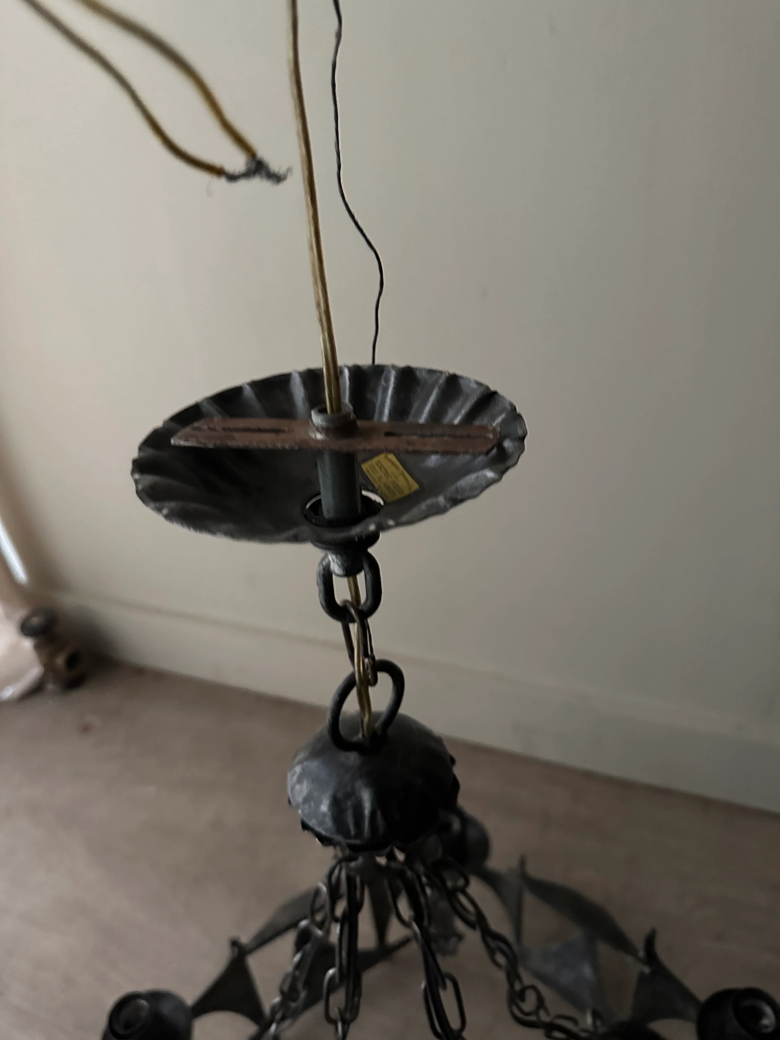 Brutalist wrought iron chandelier - Image 6