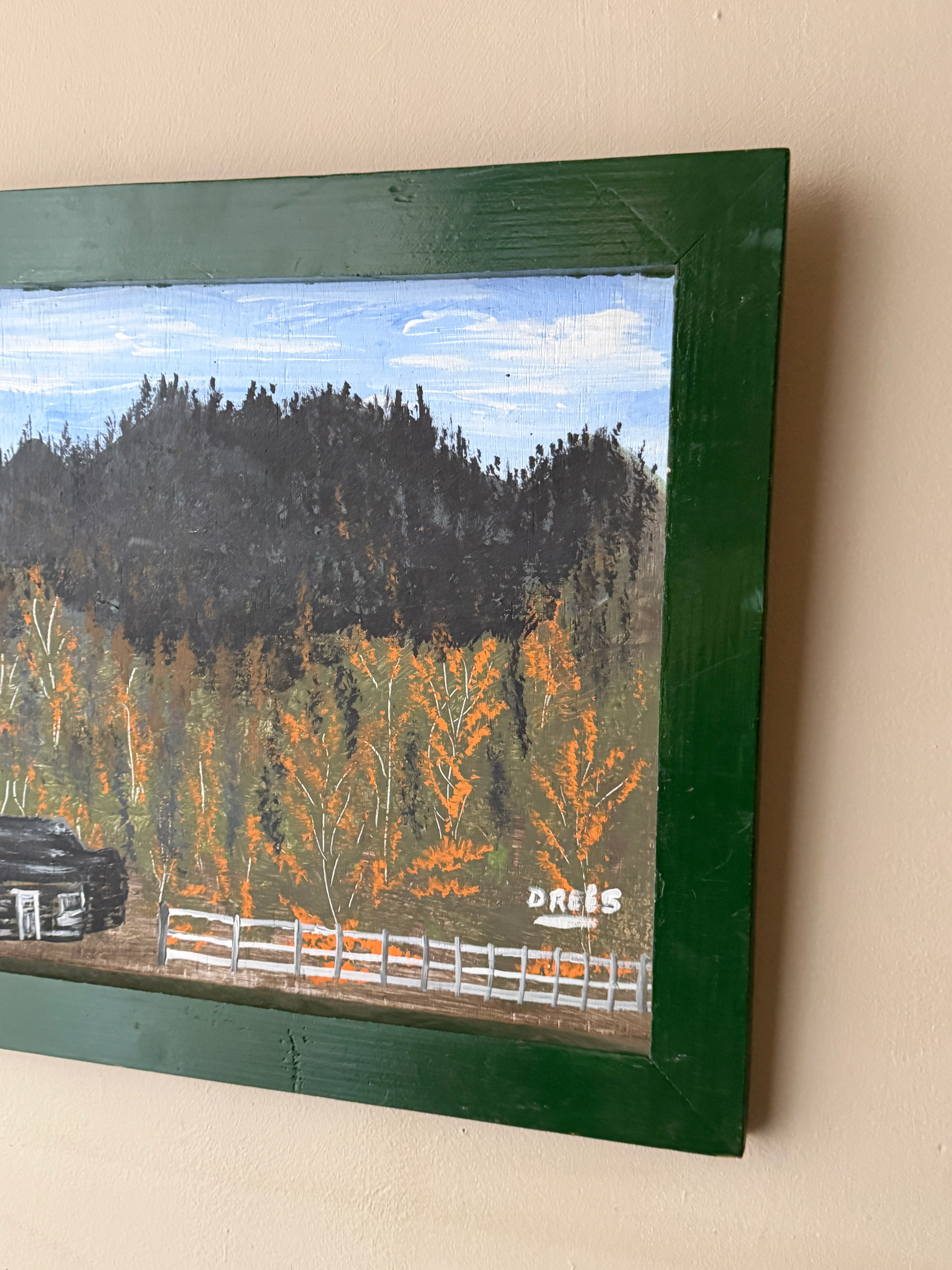 Cabin landscape. Signed. - Image 3