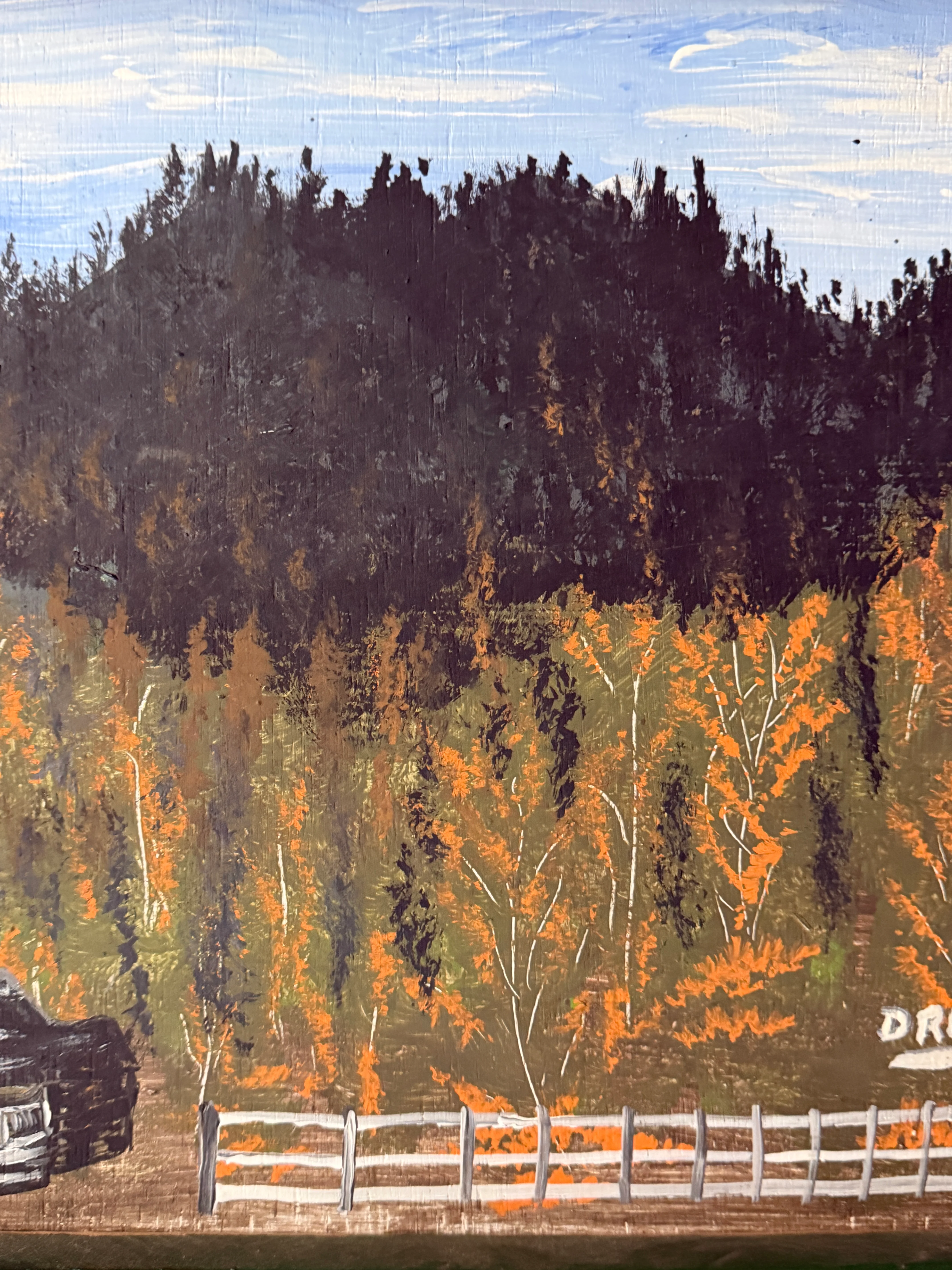 Cabin landscape. Signed. - Image 4