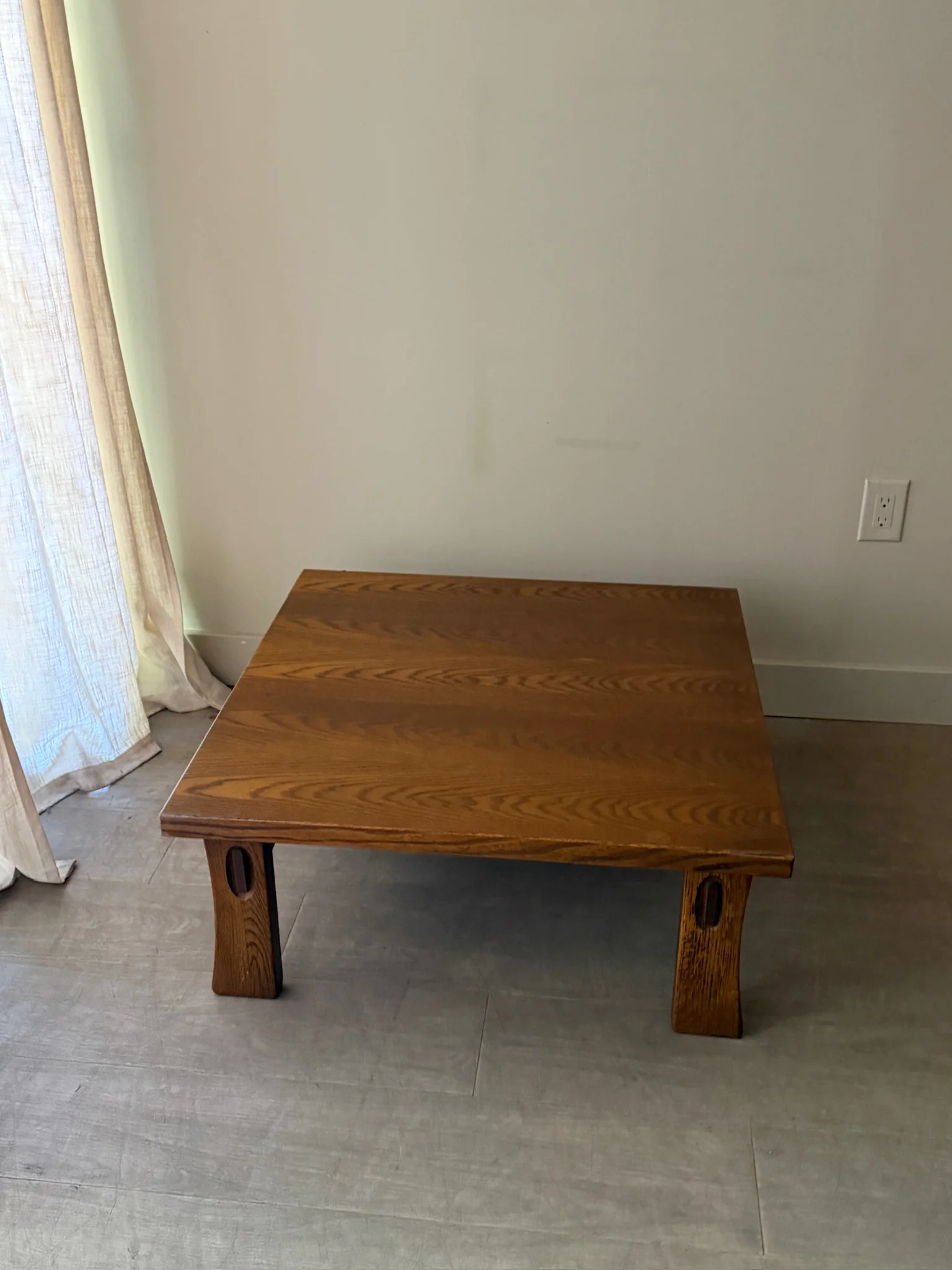 Carl Straub brutalist oak coffee table - Image 2