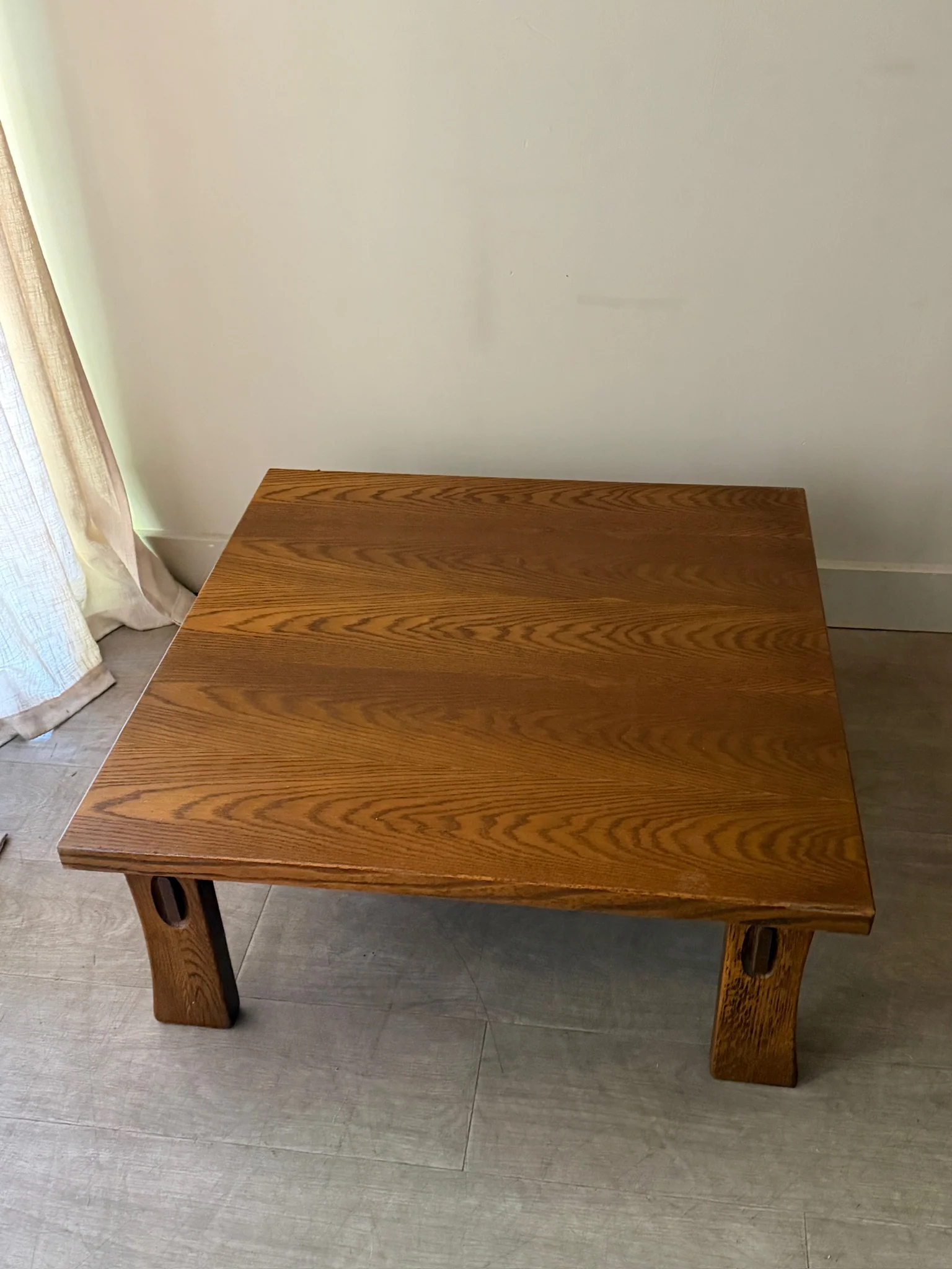 Carl Straub brutalist oak coffee table - Image 3