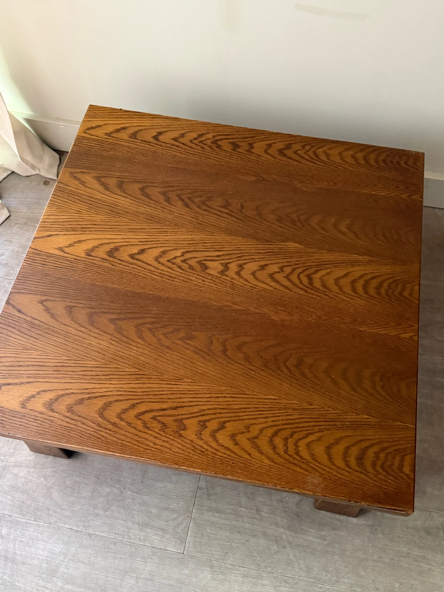 Carl Straub brutalist oak coffee table - Image 6