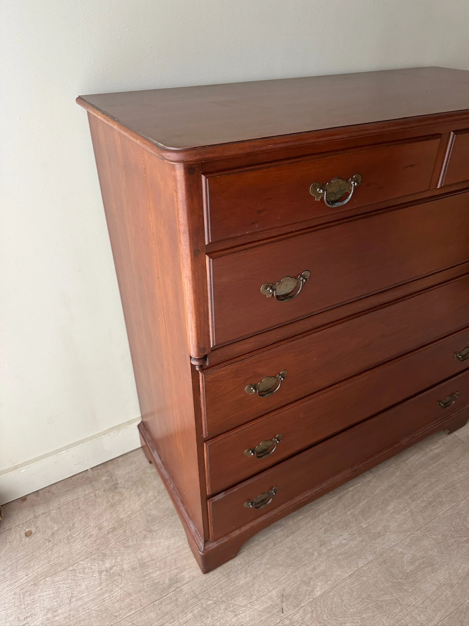 Cherry 6 drawer tallboy dresser - Image 3