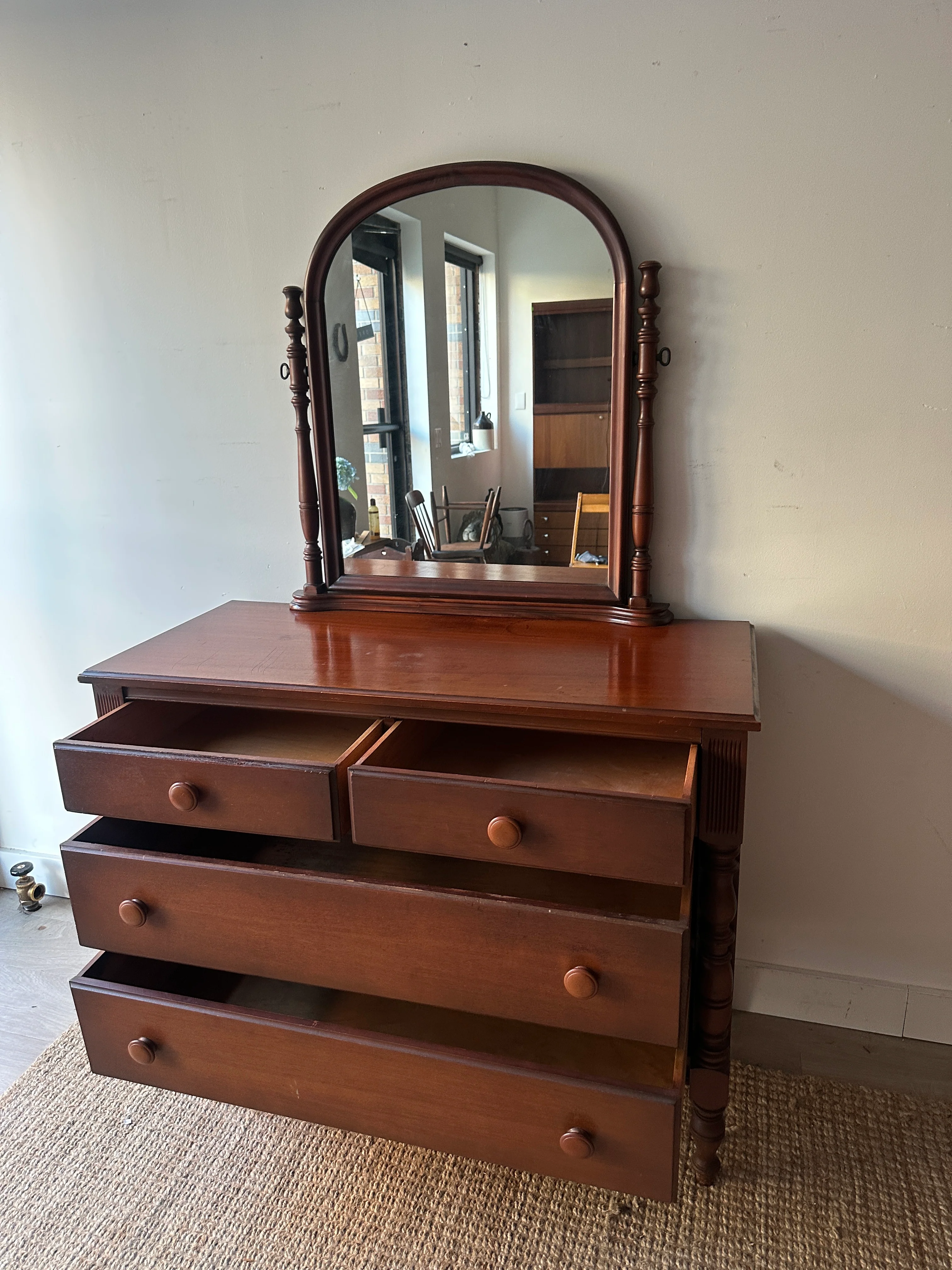 Cherry dresser w mirror - Image 5