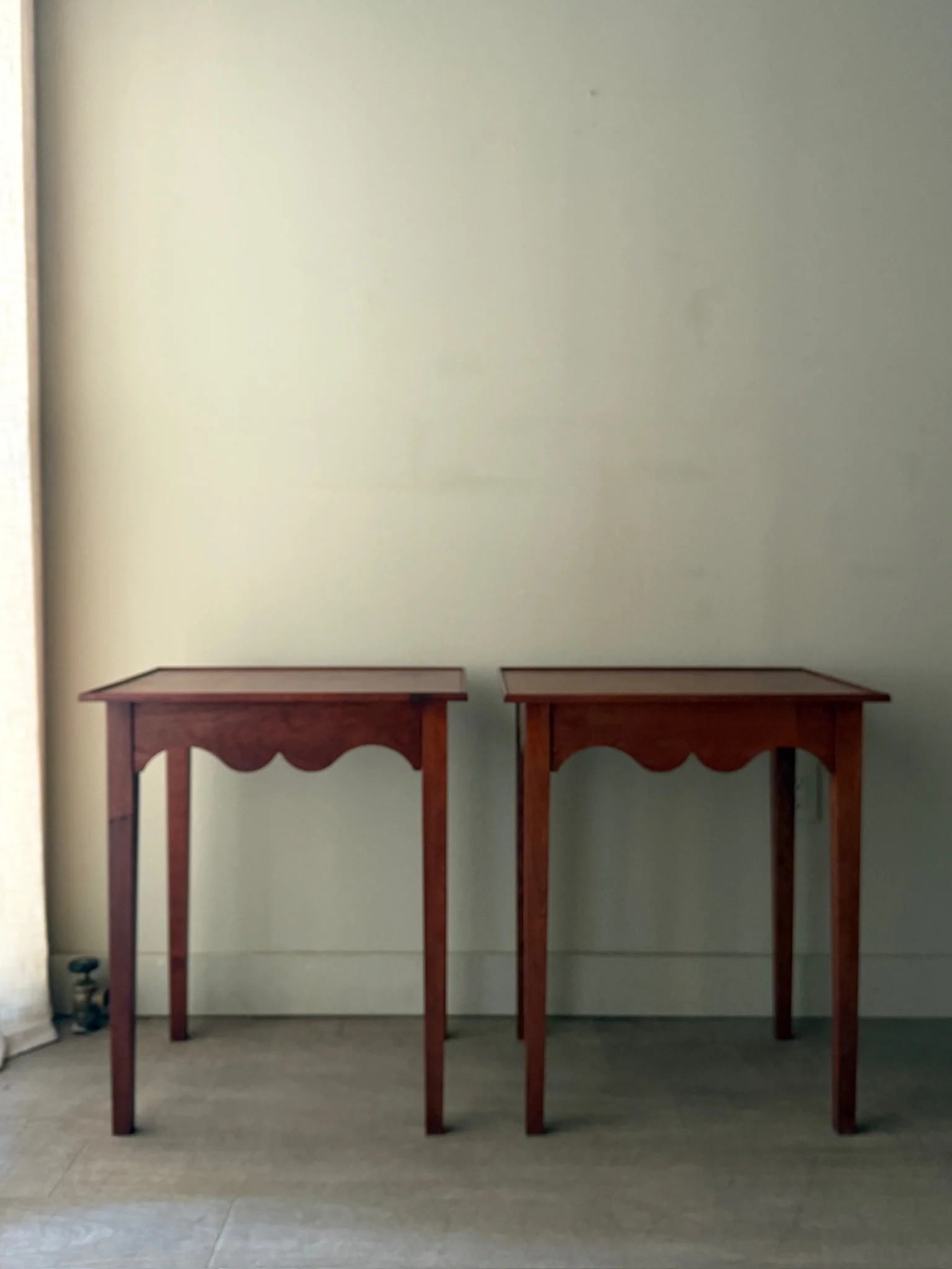 Cherry side tables. Sold individually.
