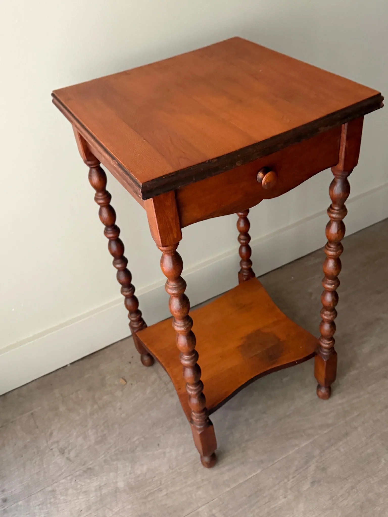 Cherry spindle leg side table - Image 3
