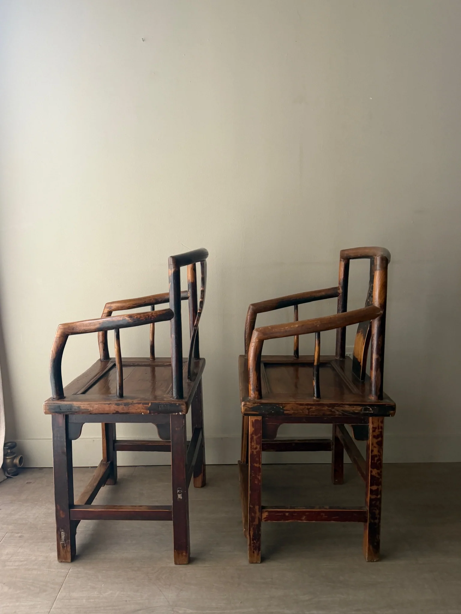Chinese elmwood chairs. Sold individually. - Image 4