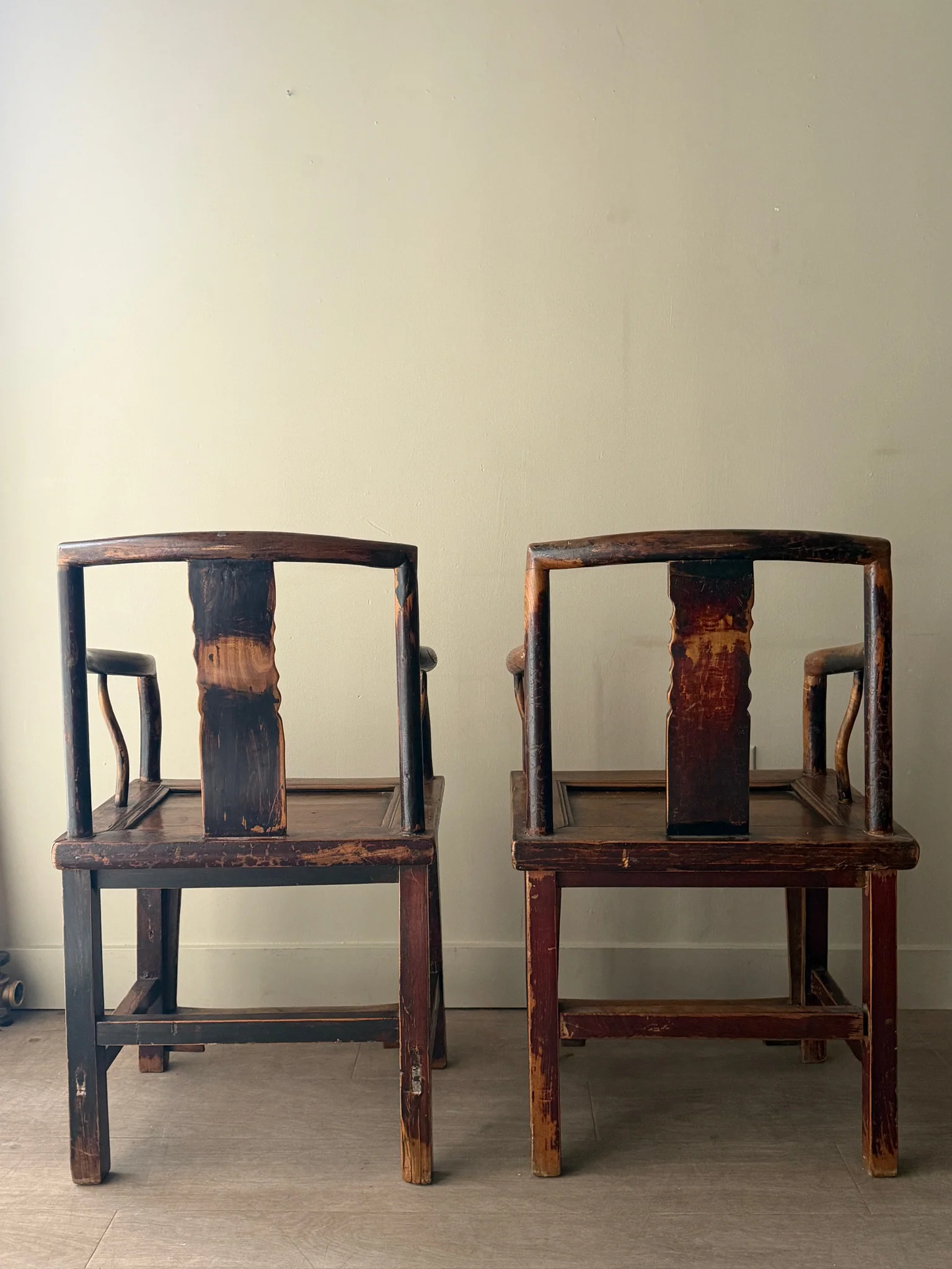 Chinese elmwood chairs. Sold individually. - Image 5