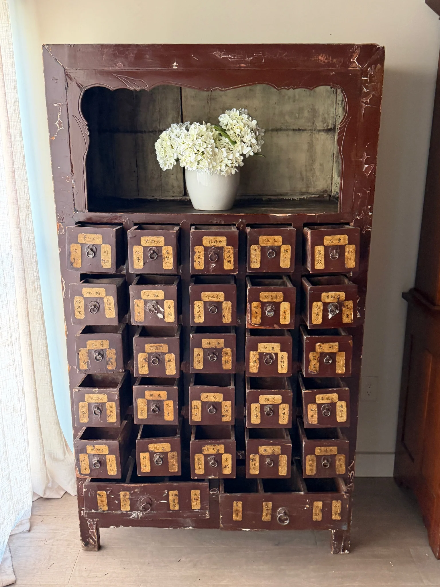 Chinese lacquered apothecary cabinet - Image 2