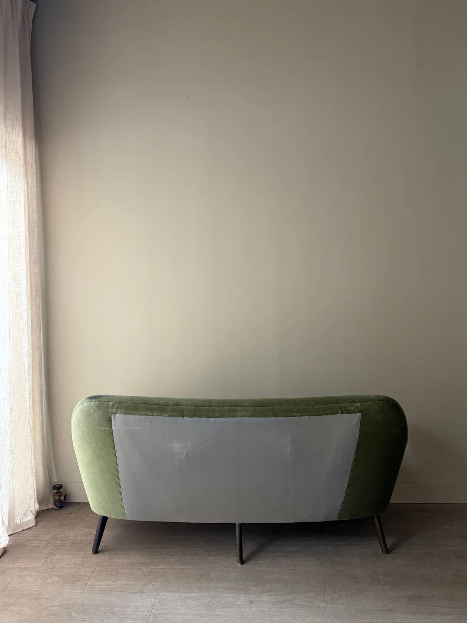 Danish celadon velvet sofa - Image 6