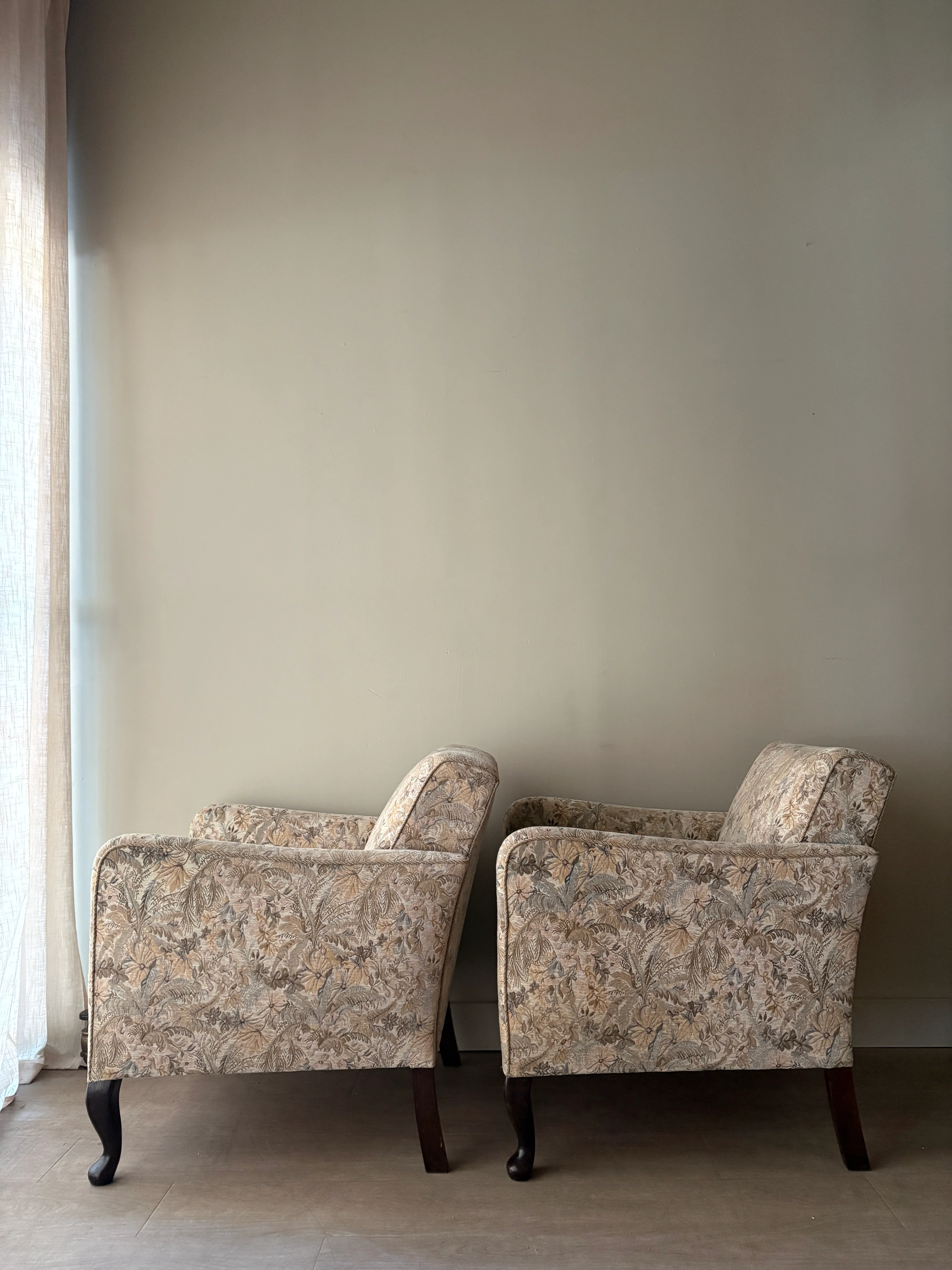Danish floral upholstered lounge chairs. Sold individually. - Image 6