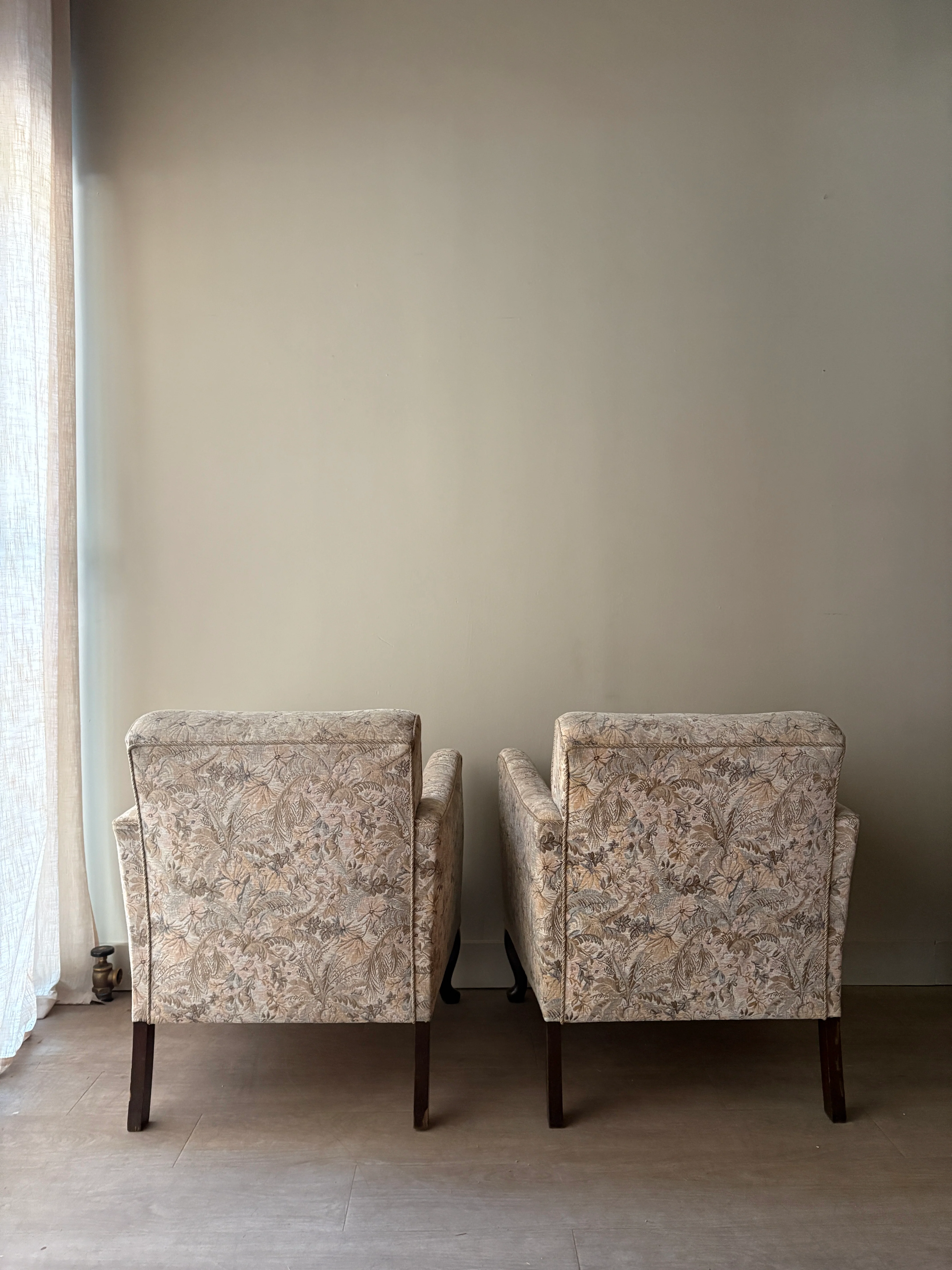 Danish floral upholstered lounge chairs. Sold individually. - Image 7