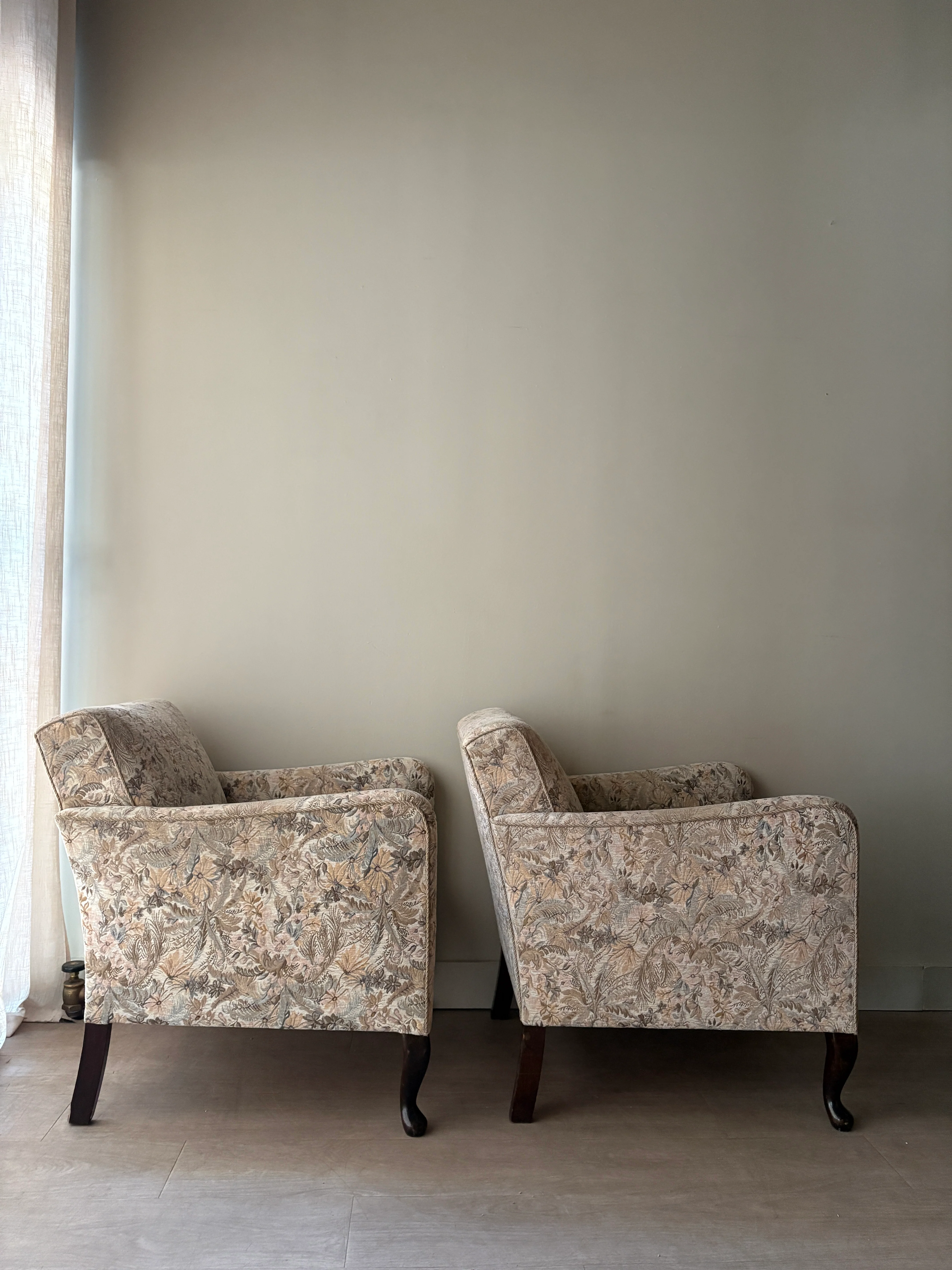 Danish floral upholstered lounge chairs. Sold individually. - Image 8
