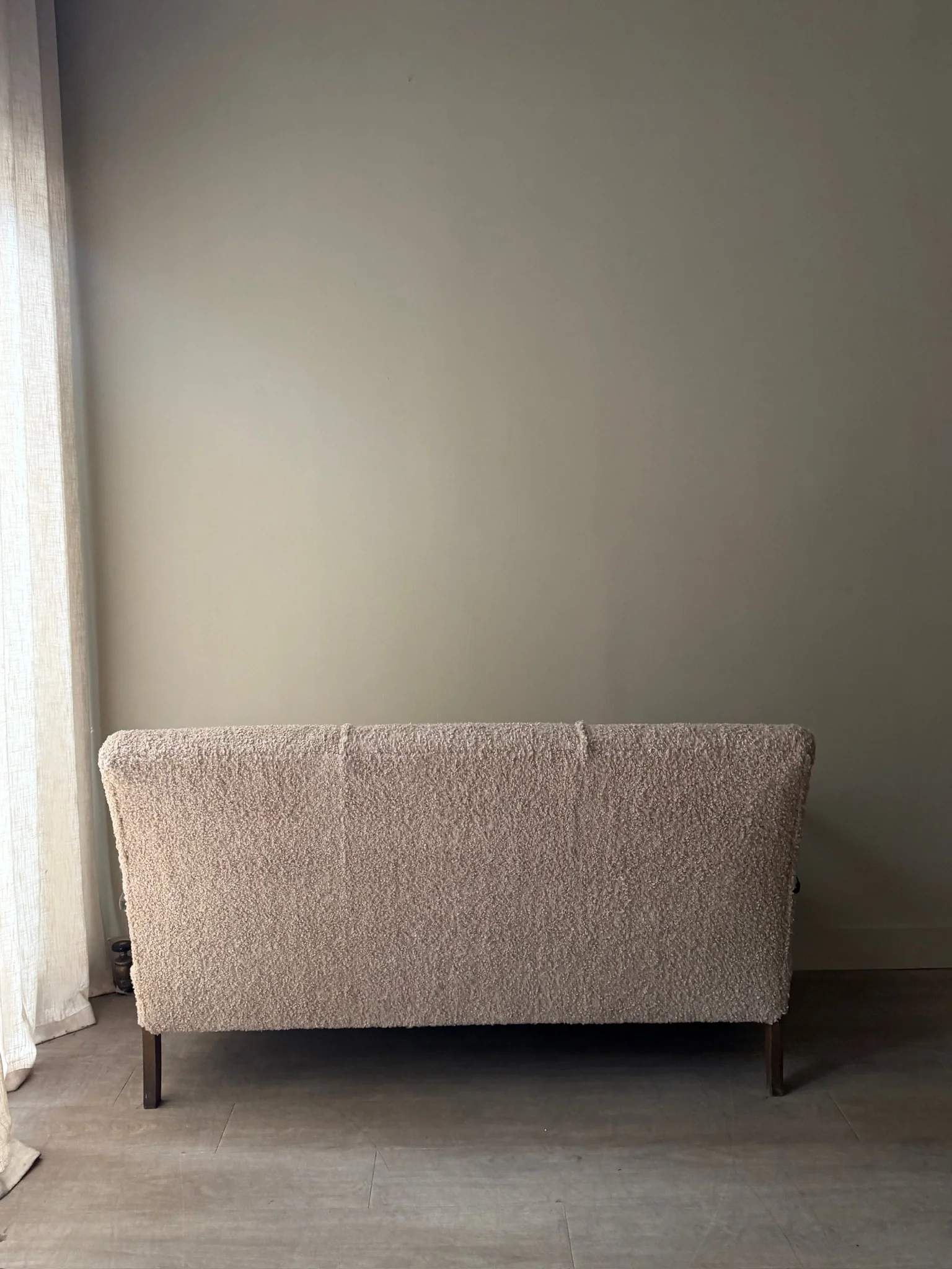 Danish oak & boucle sofa - Image 5