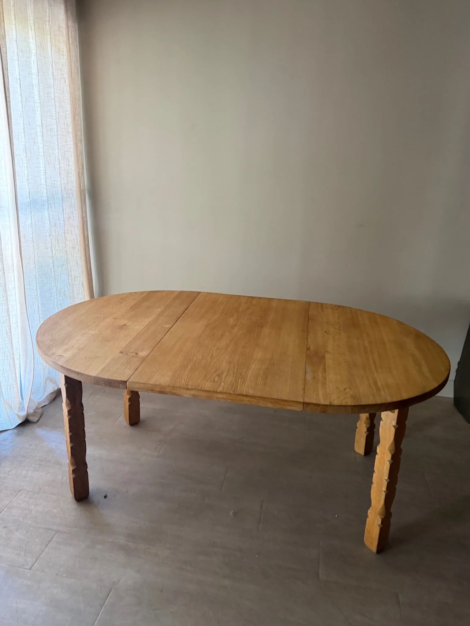 Danish oak dining table with extension - Image 6