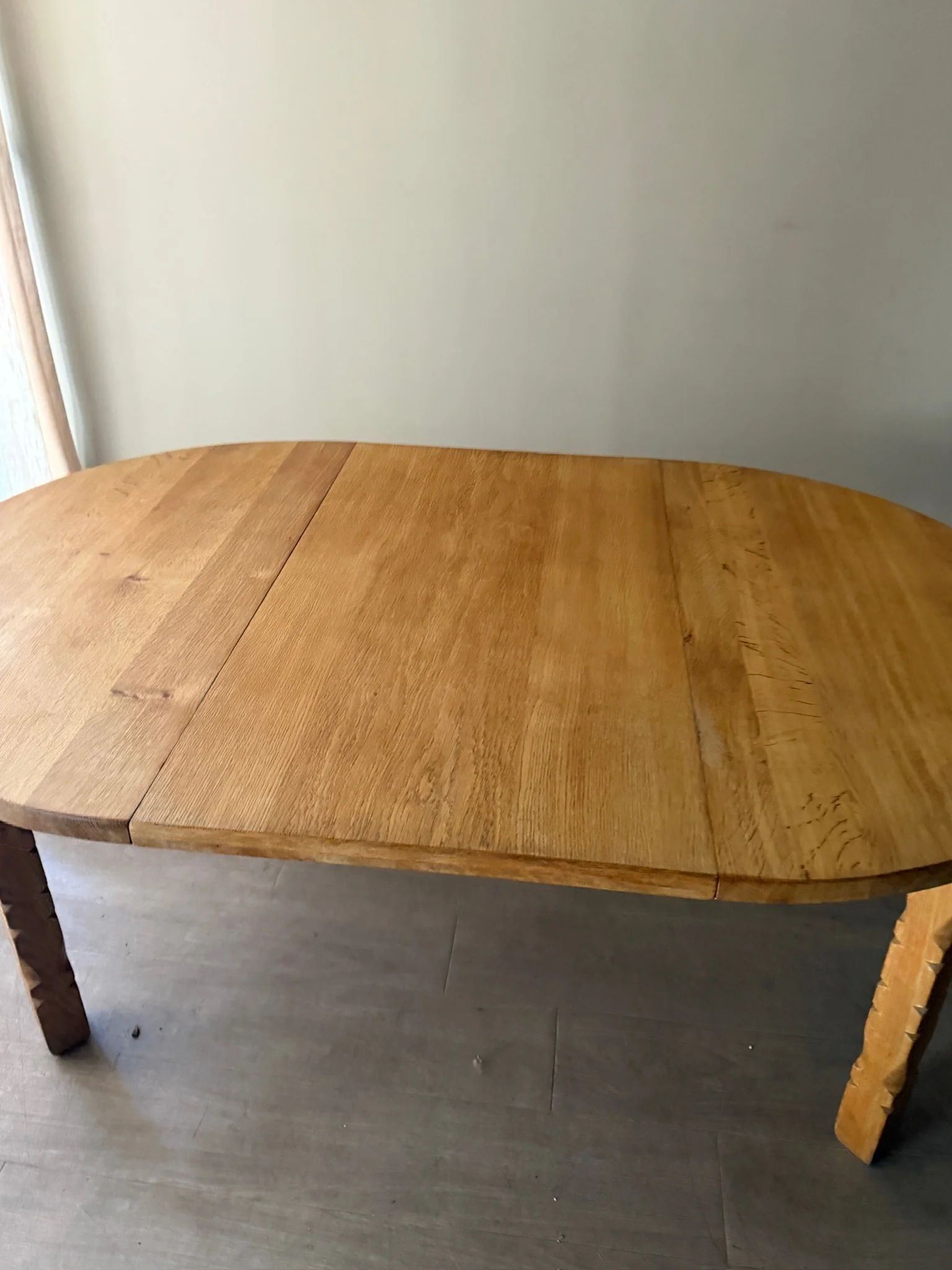 Danish oak dining table with extension - Image 7