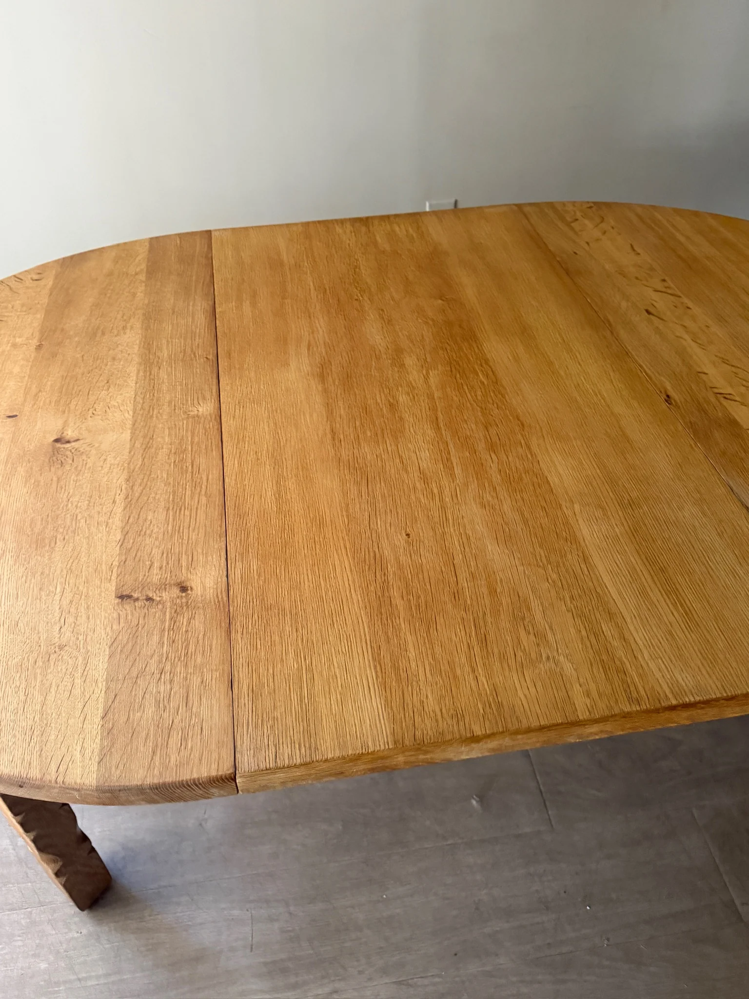Danish oak dining table with extension - Image 8