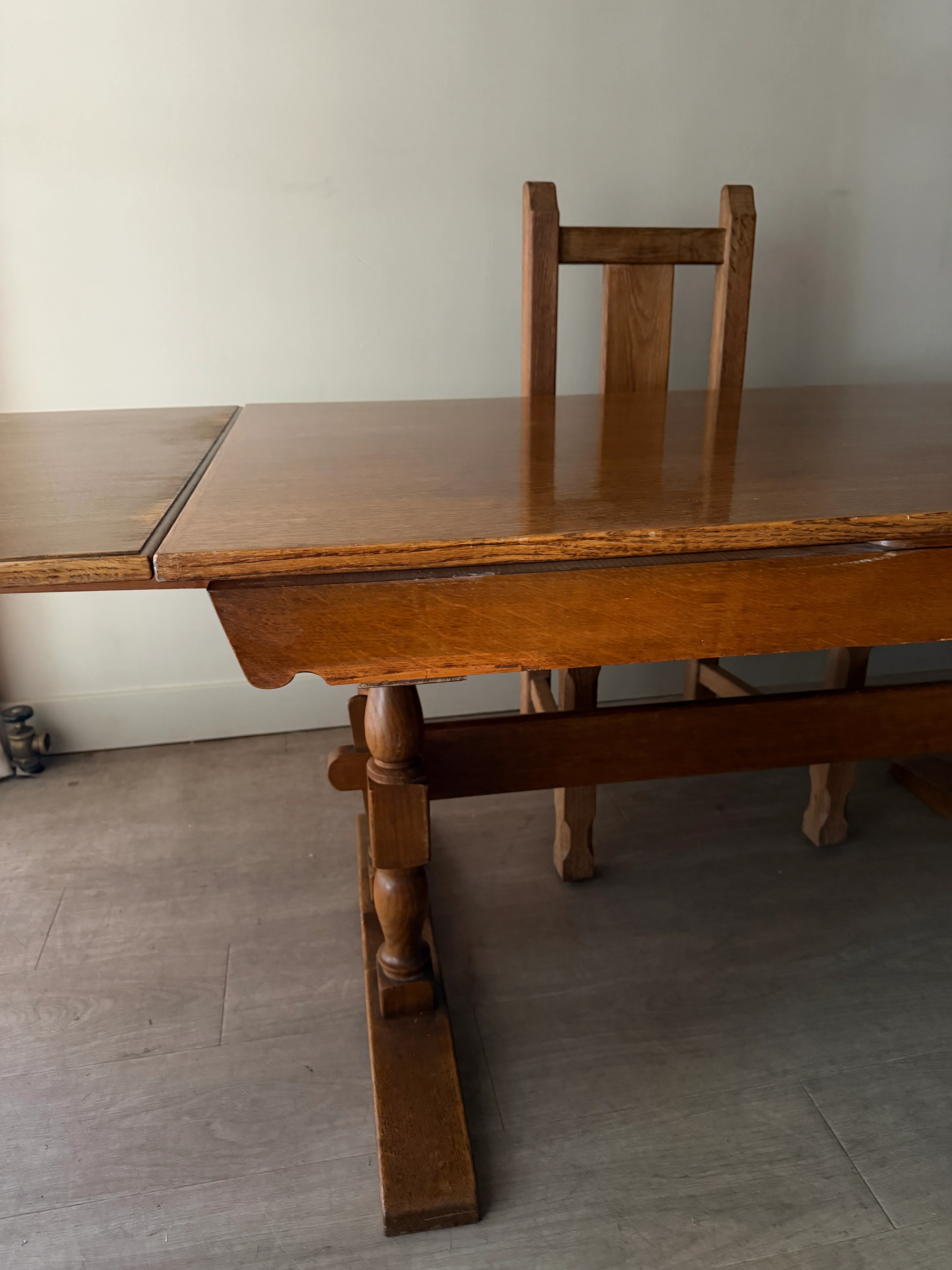 Danish oak extending dining table - Image 15