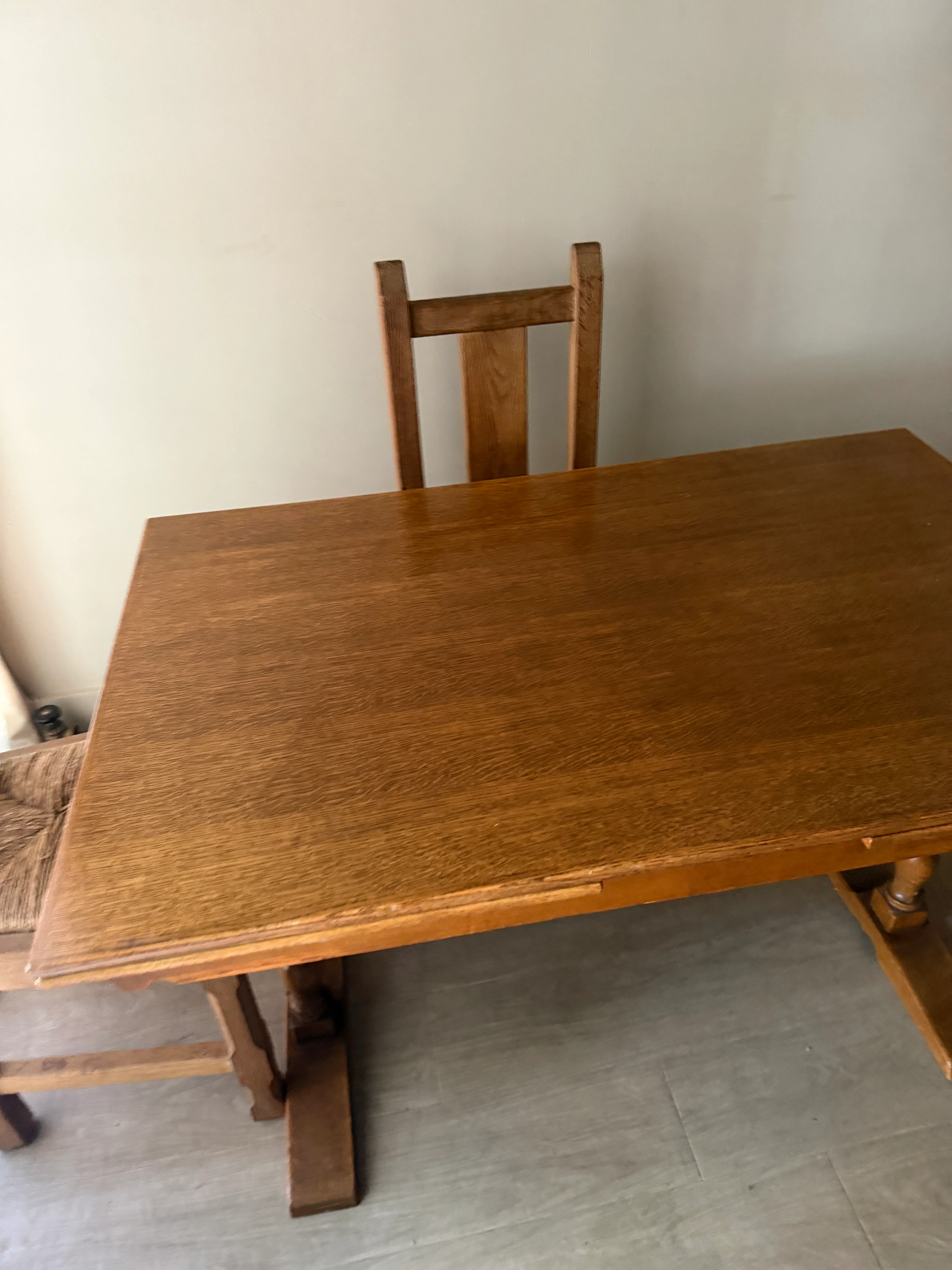 Danish oak extending dining table - Image 9
