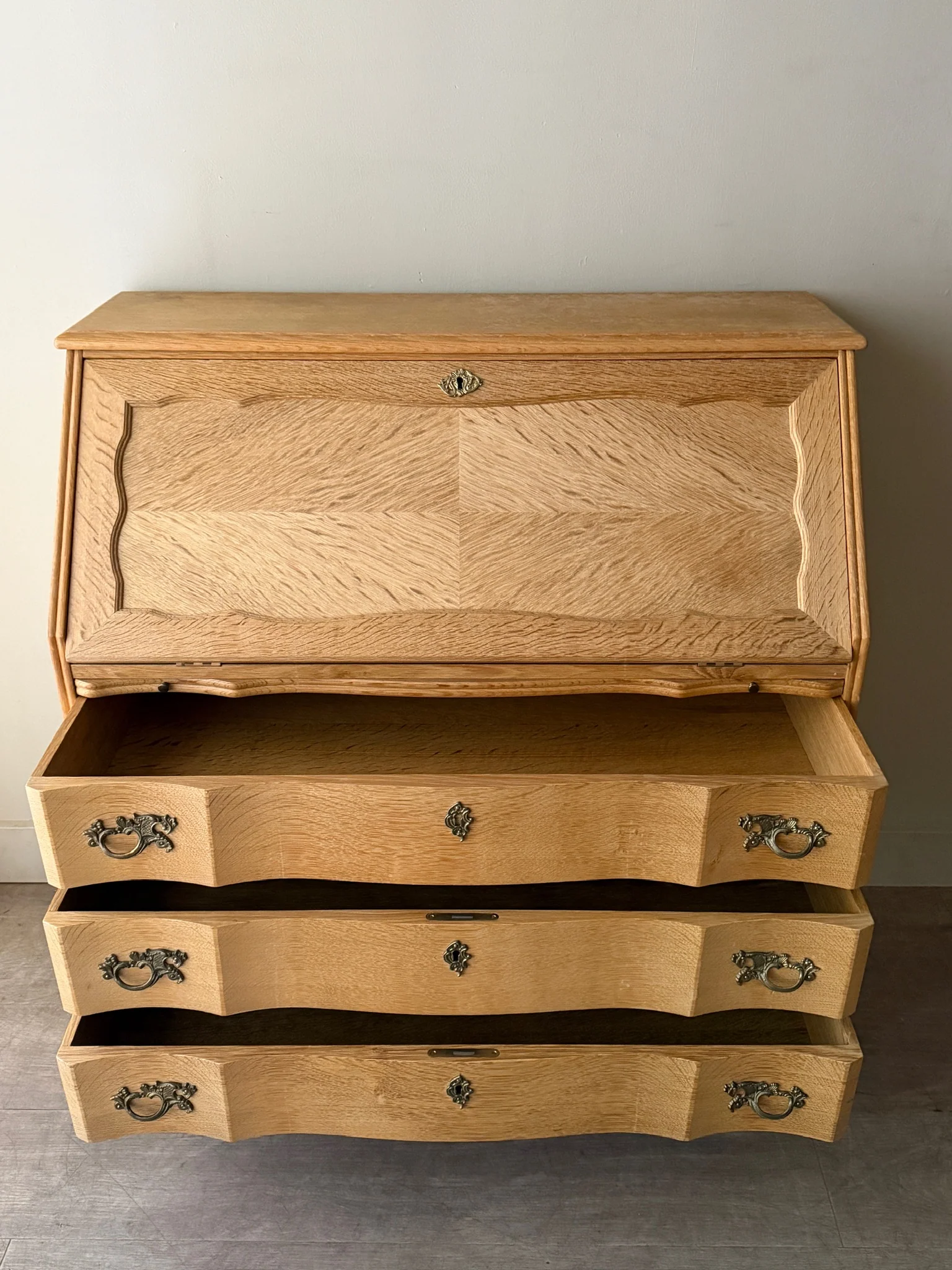 Danish oak secretary dresser - Image 5