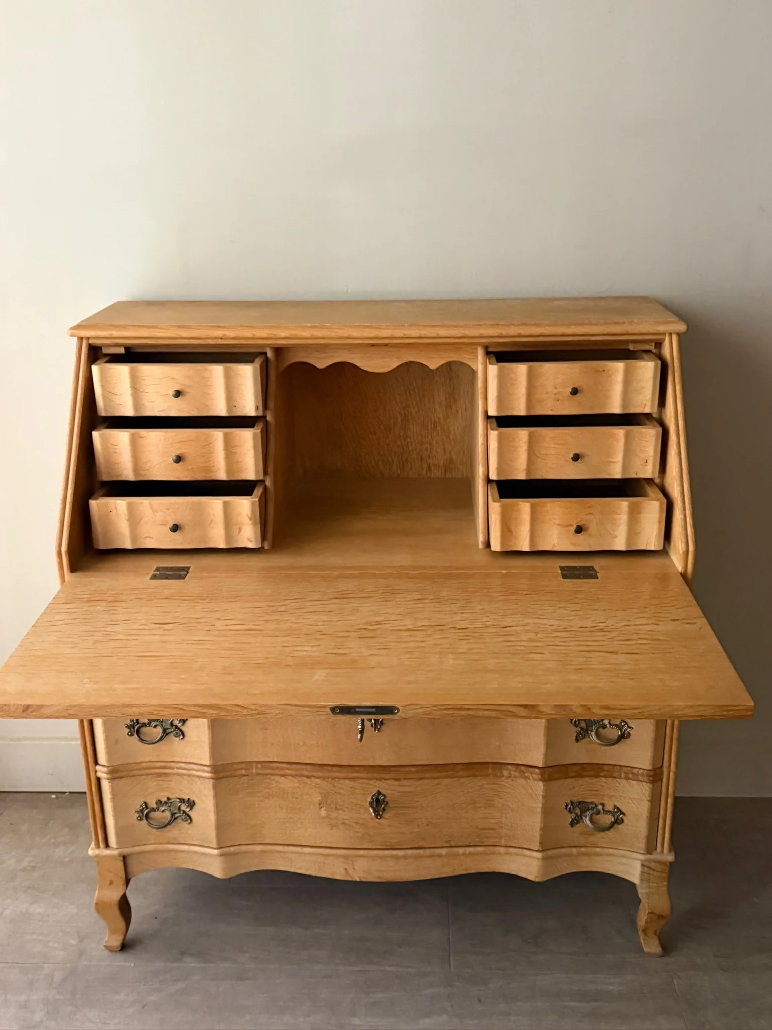 Danish oak secretary dresser - Image 6
