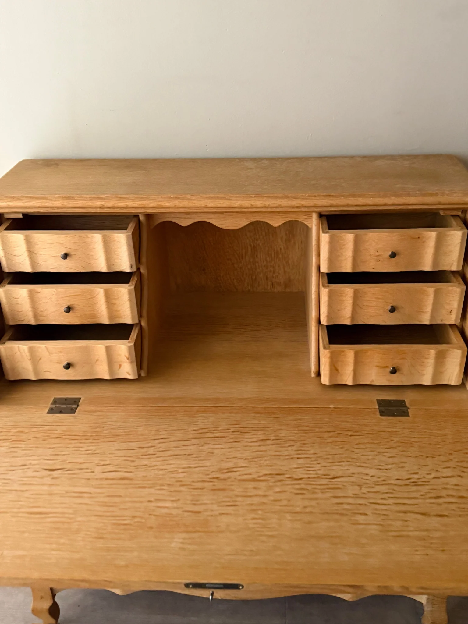 Danish oak secretary dresser - Image 7